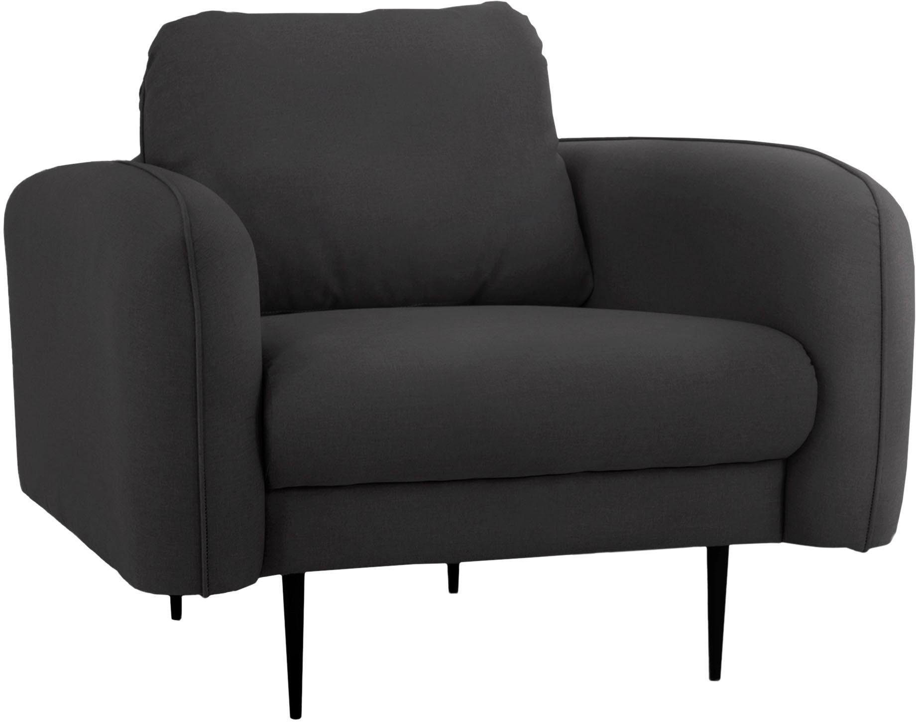 Leonique Fauteuil Skidi met losse rugkussens en opstaande naad boven op de armleuning