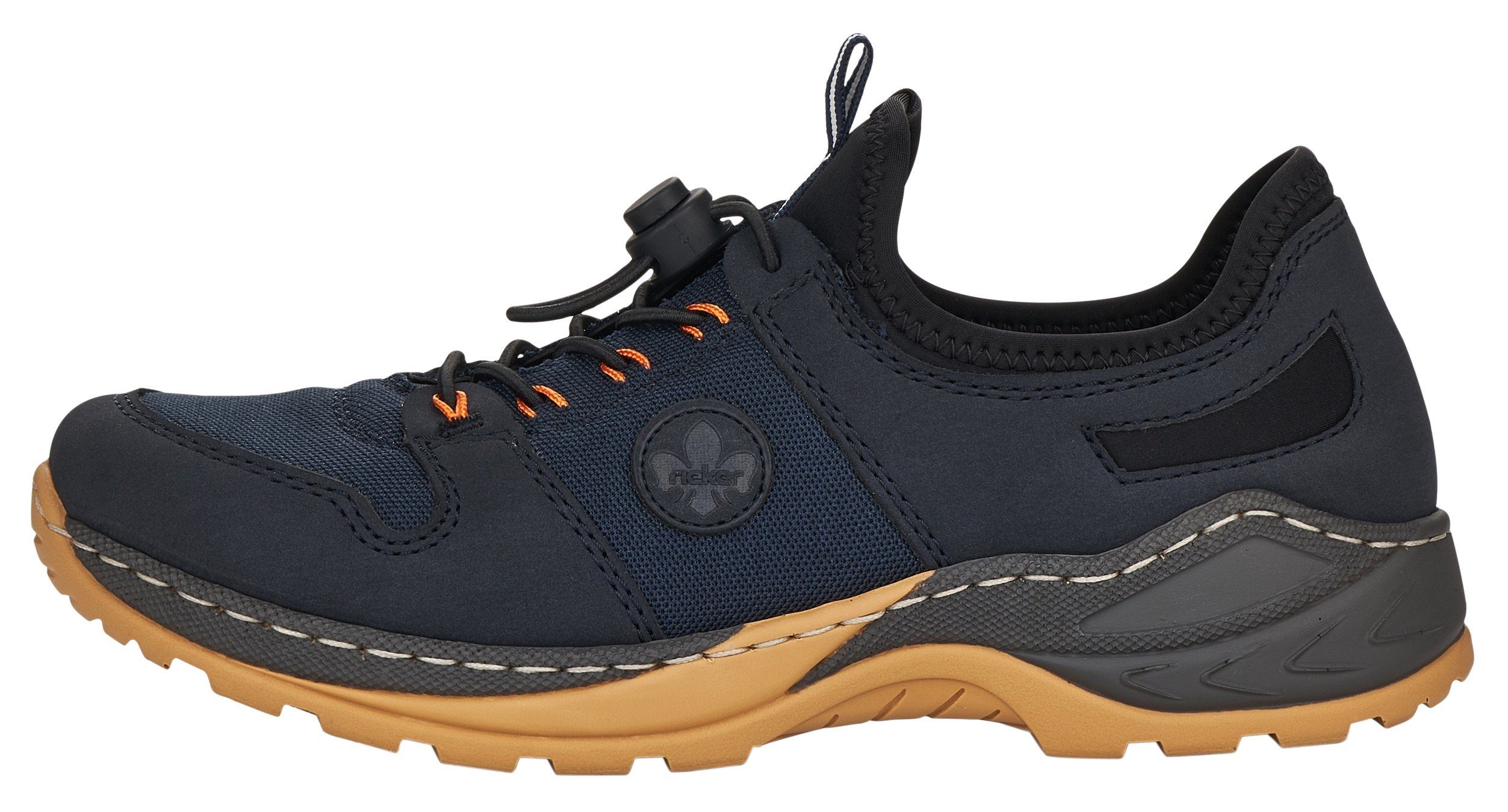Rieker Slip-on sneakers Trekking Schoen, vrijetijdsschoen, Slipper met verfijnde randnaad