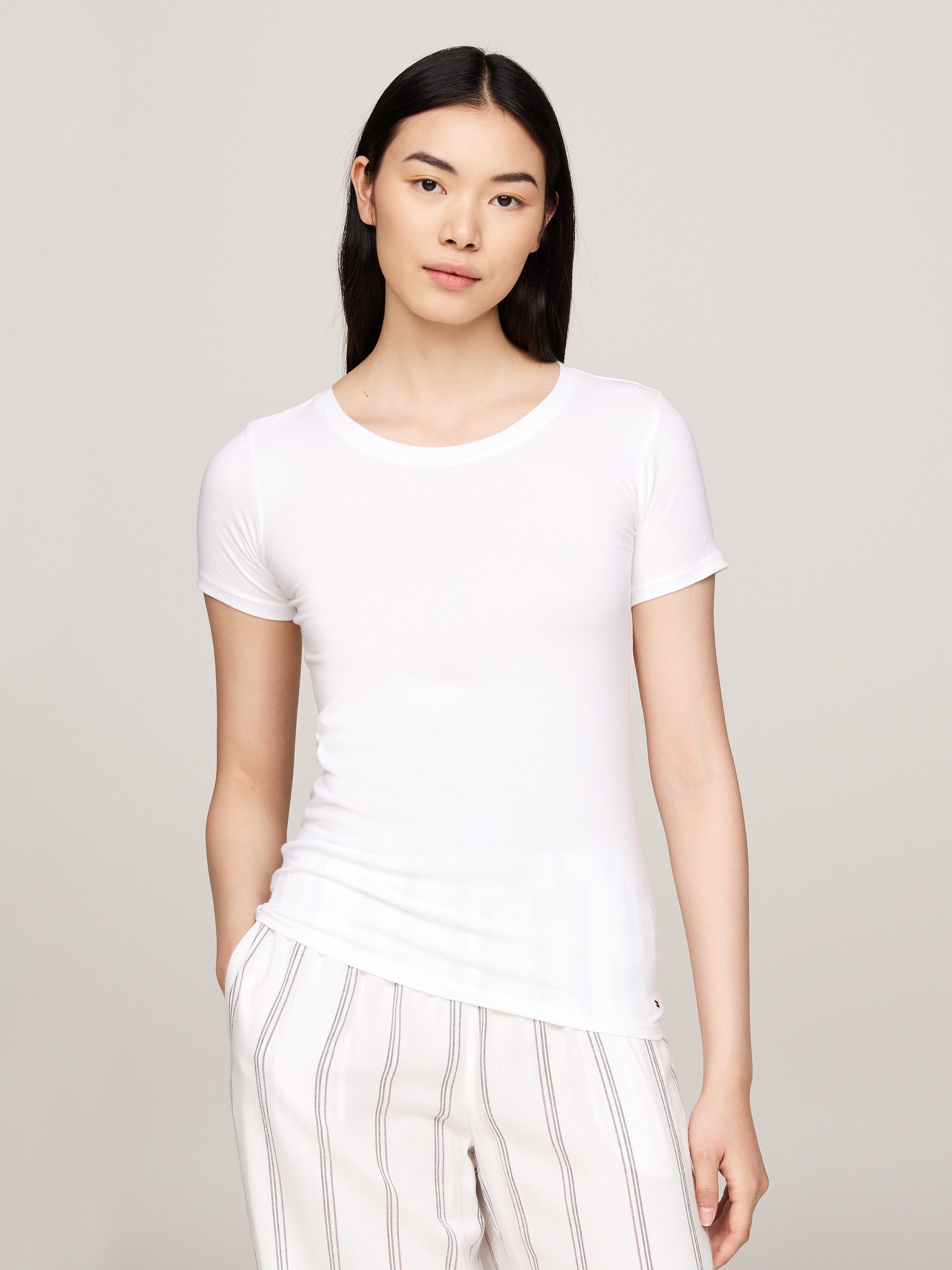 Tommy Hilfiger Underwear T-shirt met geborduurd logo (set 2-delig 2 stuks)
