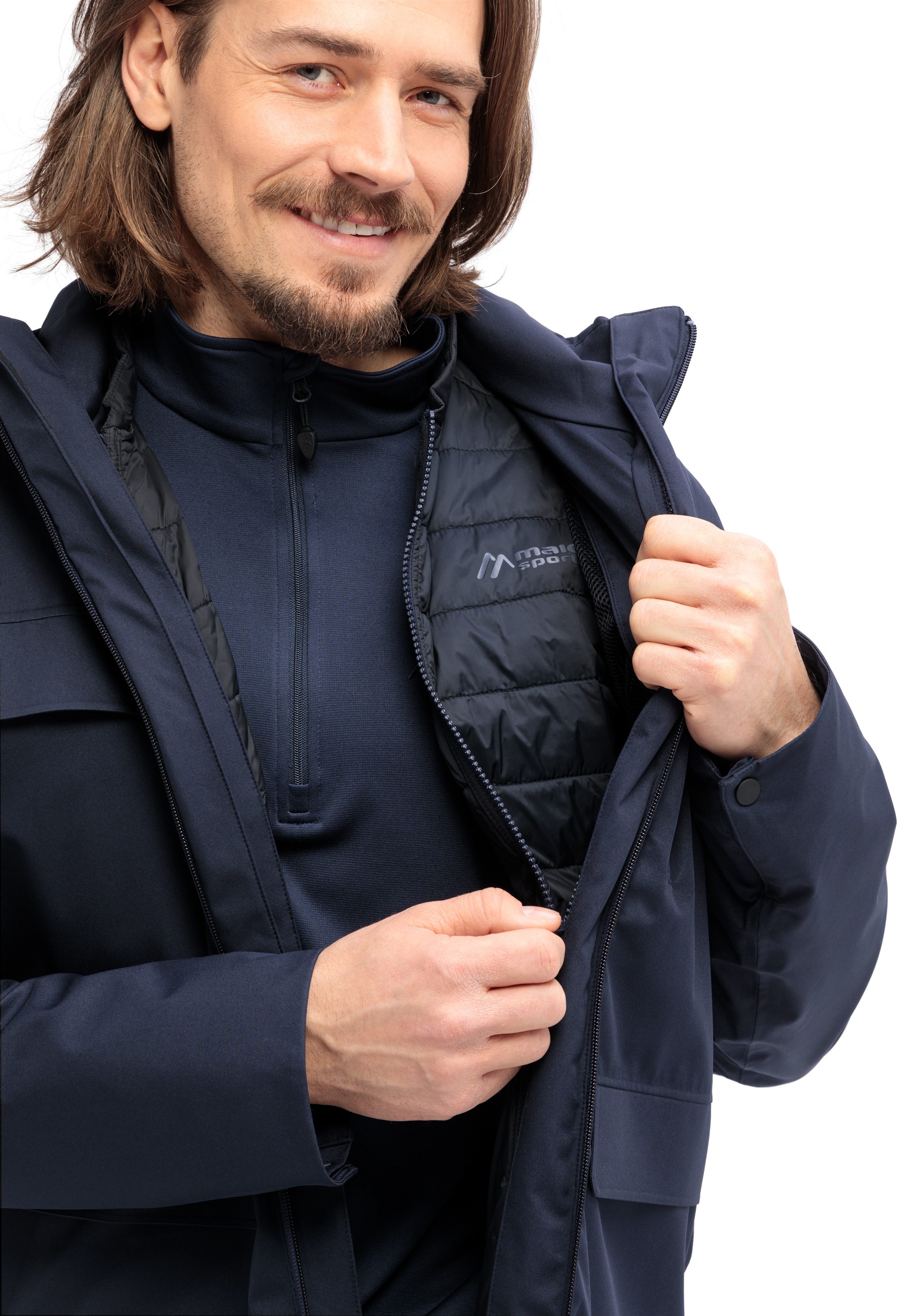 Maier Sports Functioneel jack WOUT Heren outdoor-jack, wind/waterdicht, 2 ritszakken en capuchon