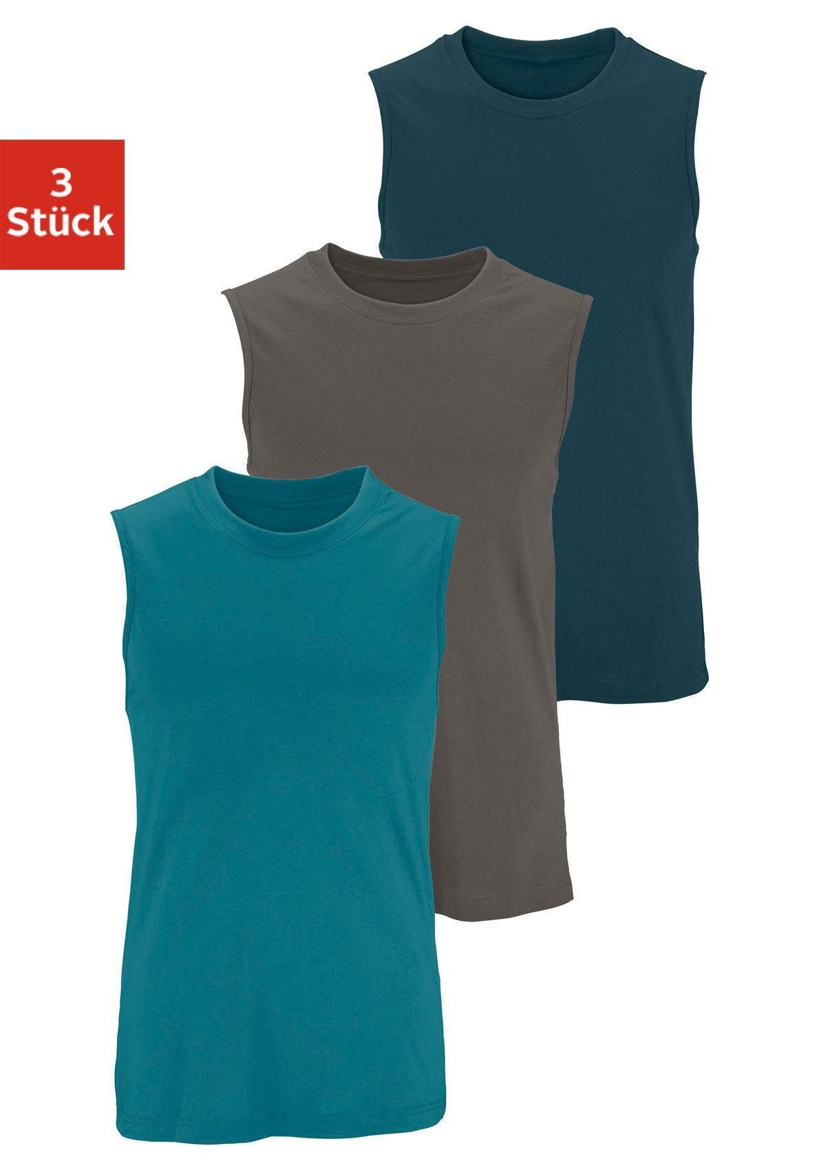 H.I.S Muscle-shirt met een ronde hals (set, 3-delig)