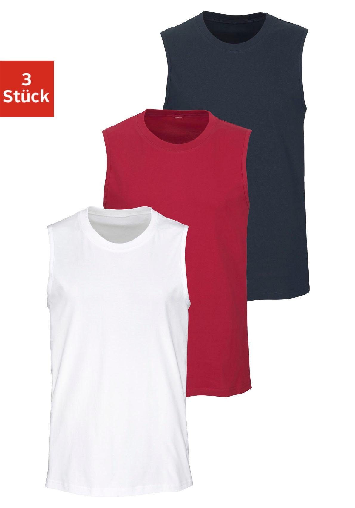 H.I.S Muscle-shirt met een ronde hals (set, 3-delig)