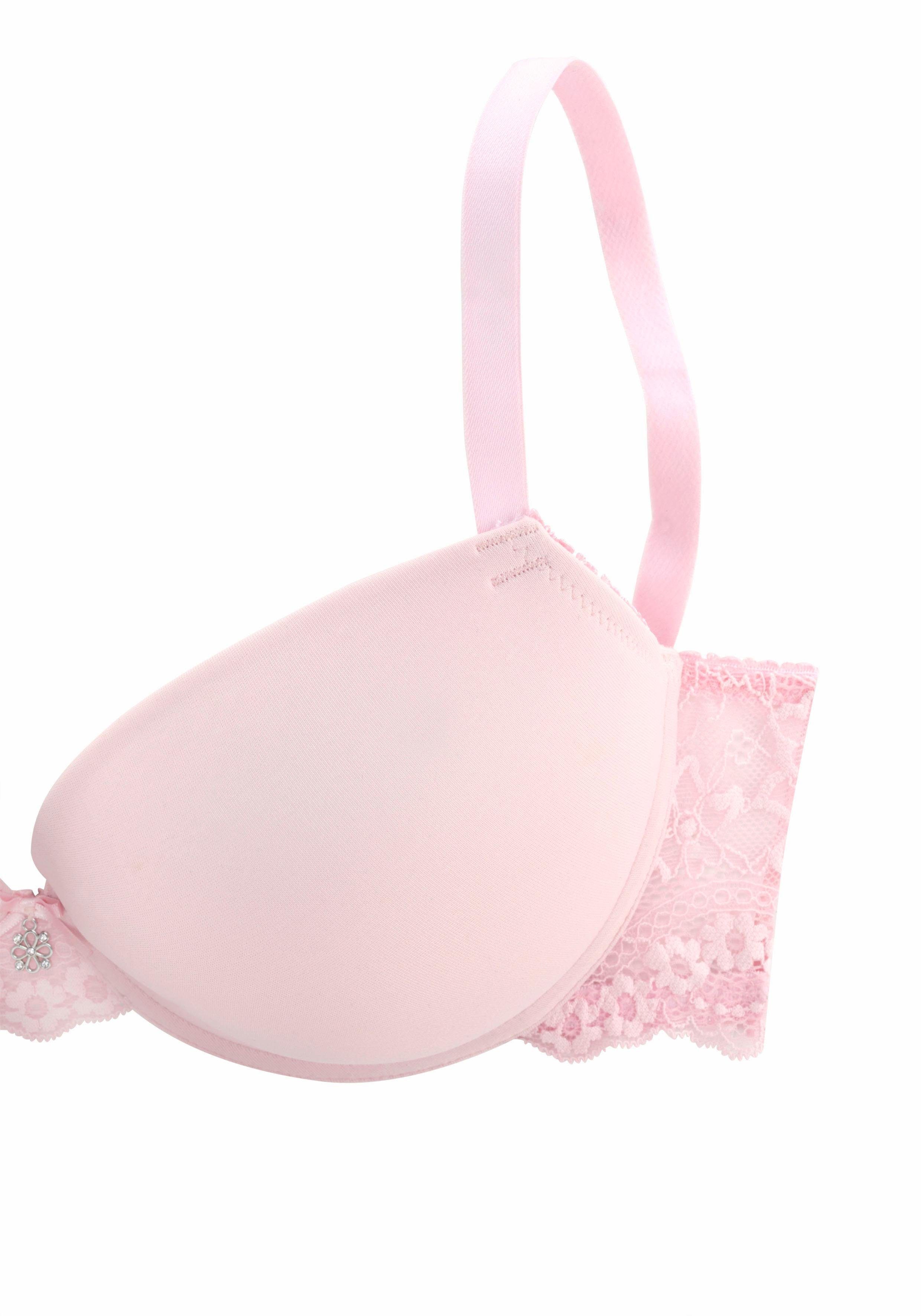 Lascana Push-up-bh met beugel en kanten achterkant, dessous