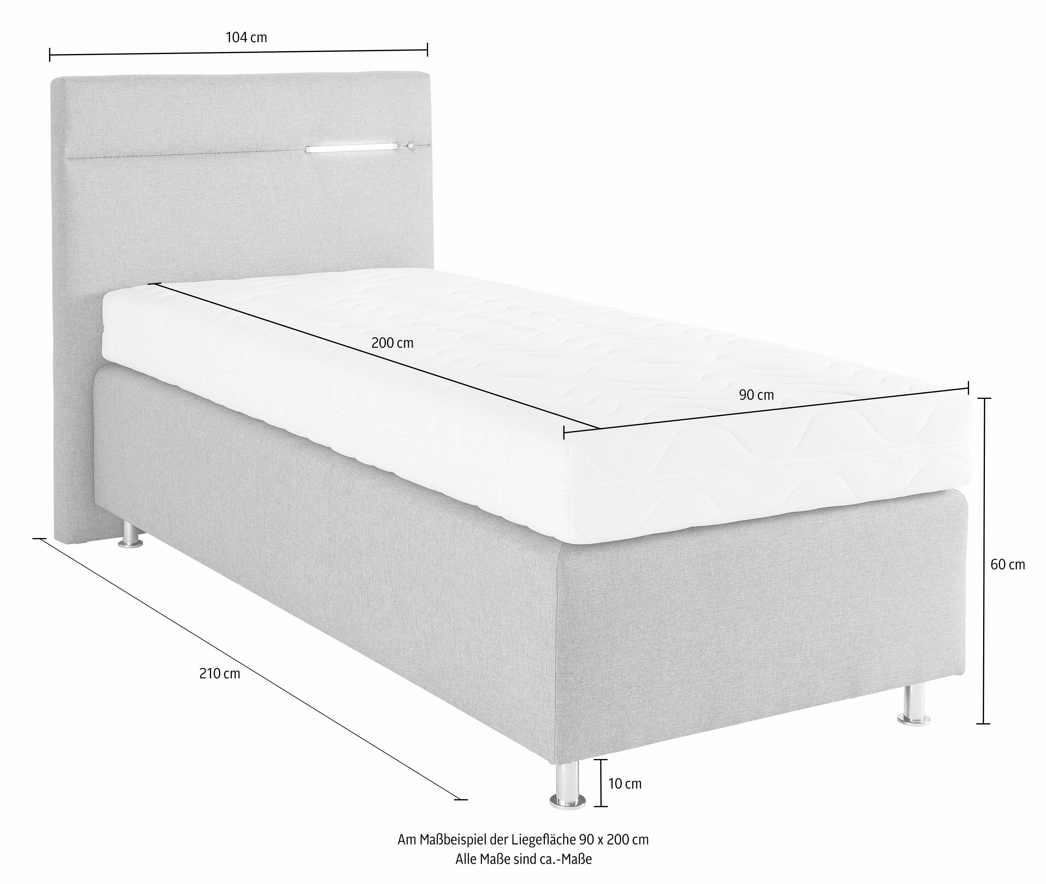 Westfalia Polsterbetten Boxspring naar keuze met ledverlichting