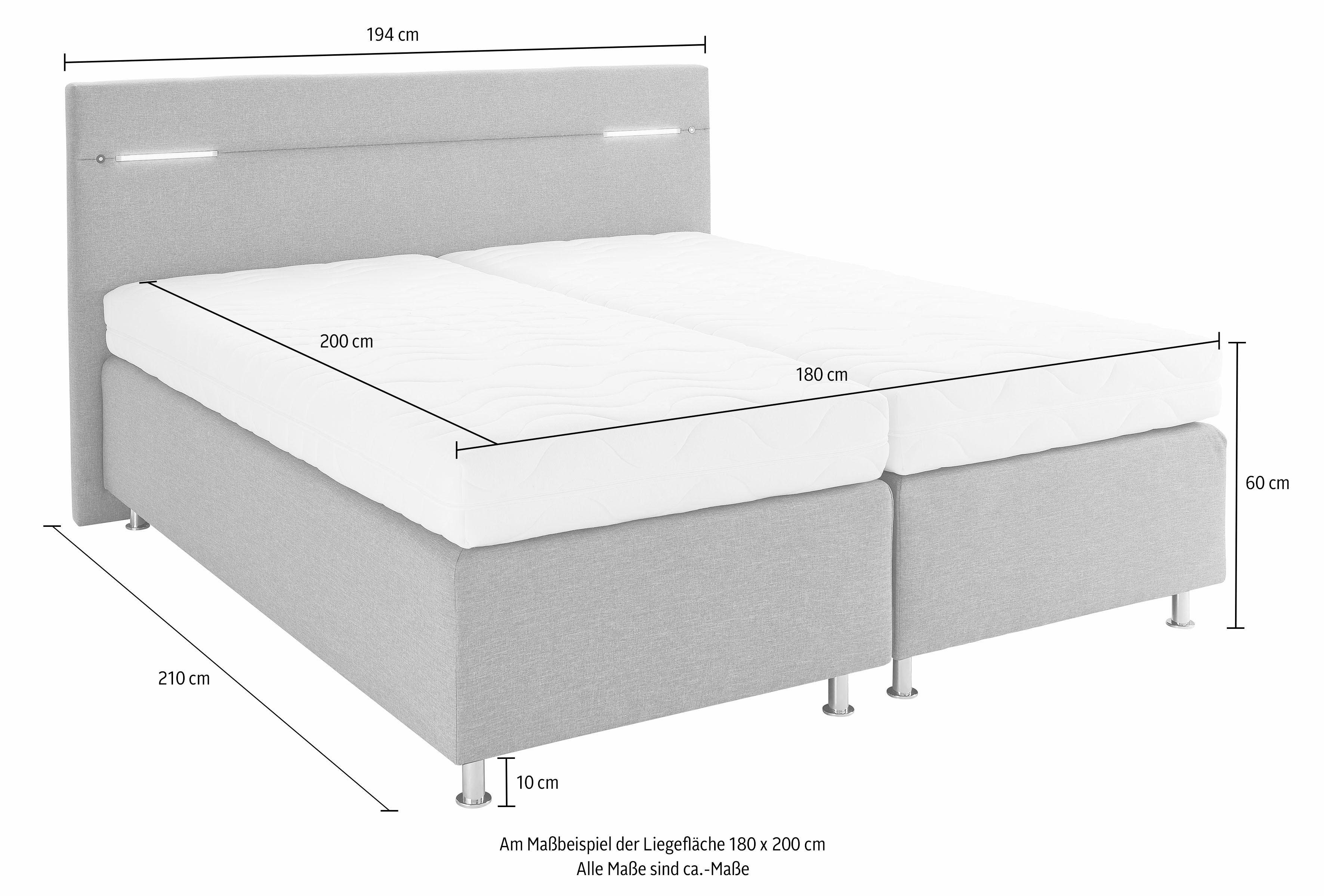 Westfalia Polsterbetten Boxspring naar keuze met ledverlichting