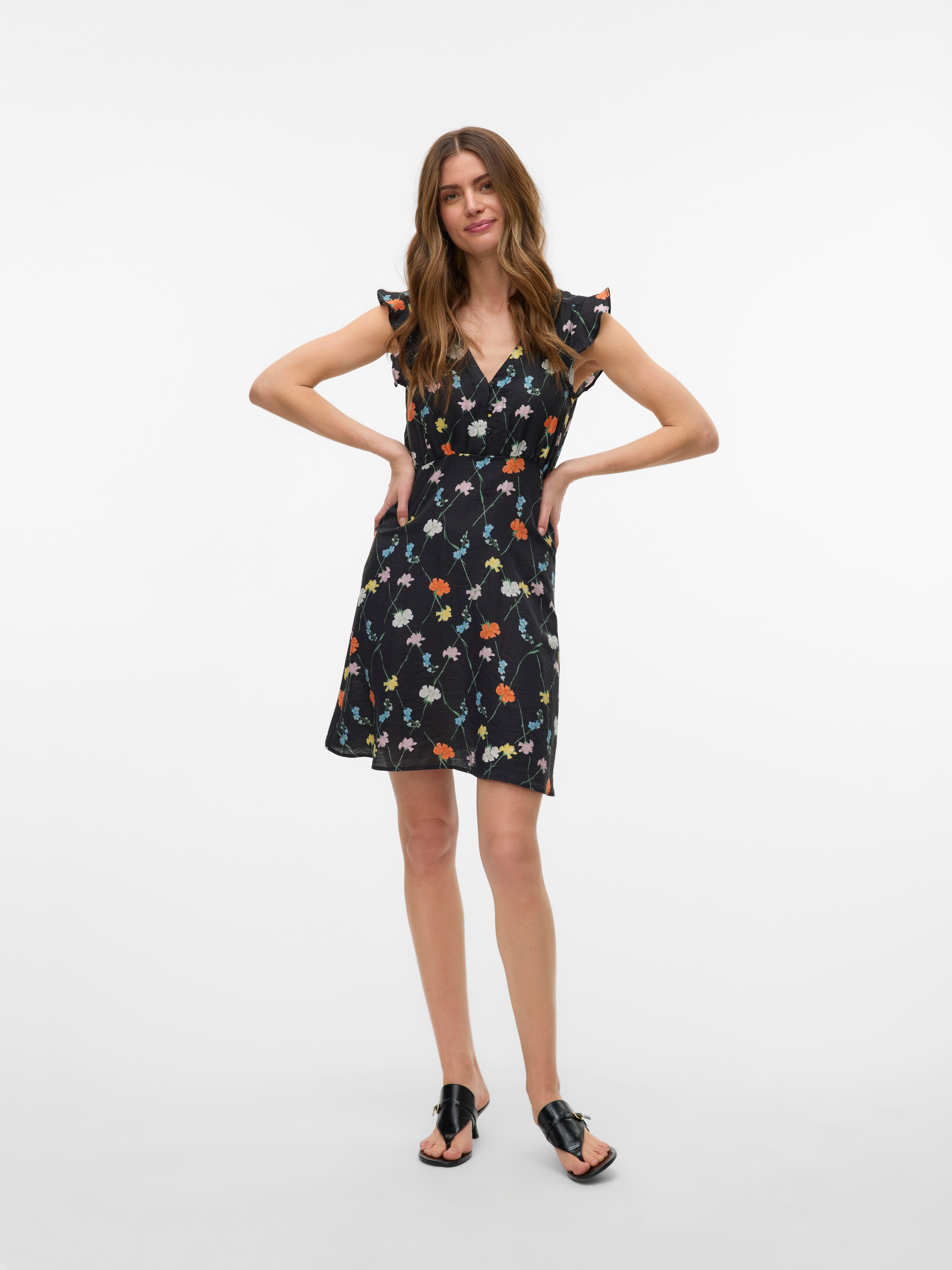 Vero Moda Maxi-jurk VMFLORA OLGA CS SHORT DRESS WVN GA