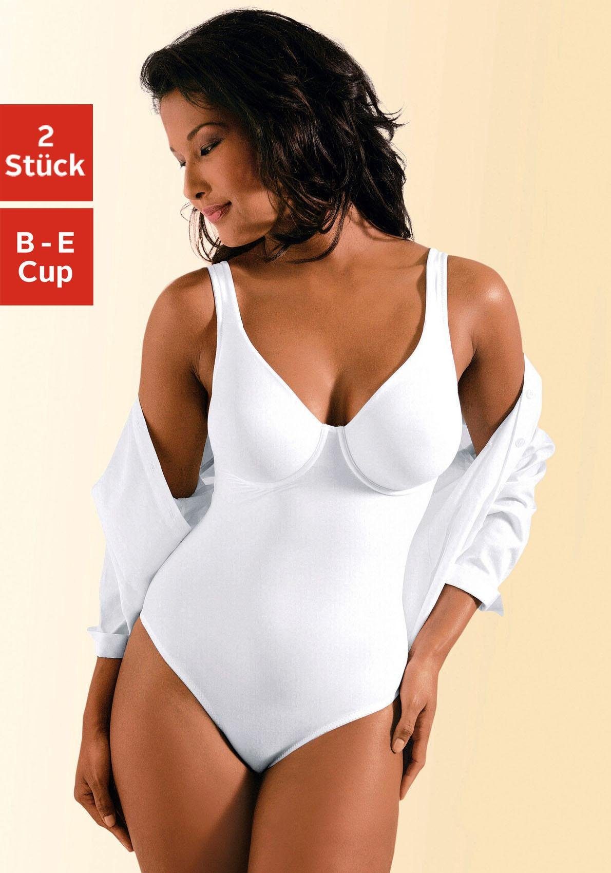 Nuance T-shirt-body met beugel, met figuurvormend effect, shapewear body, shaping body (Set van 2)
