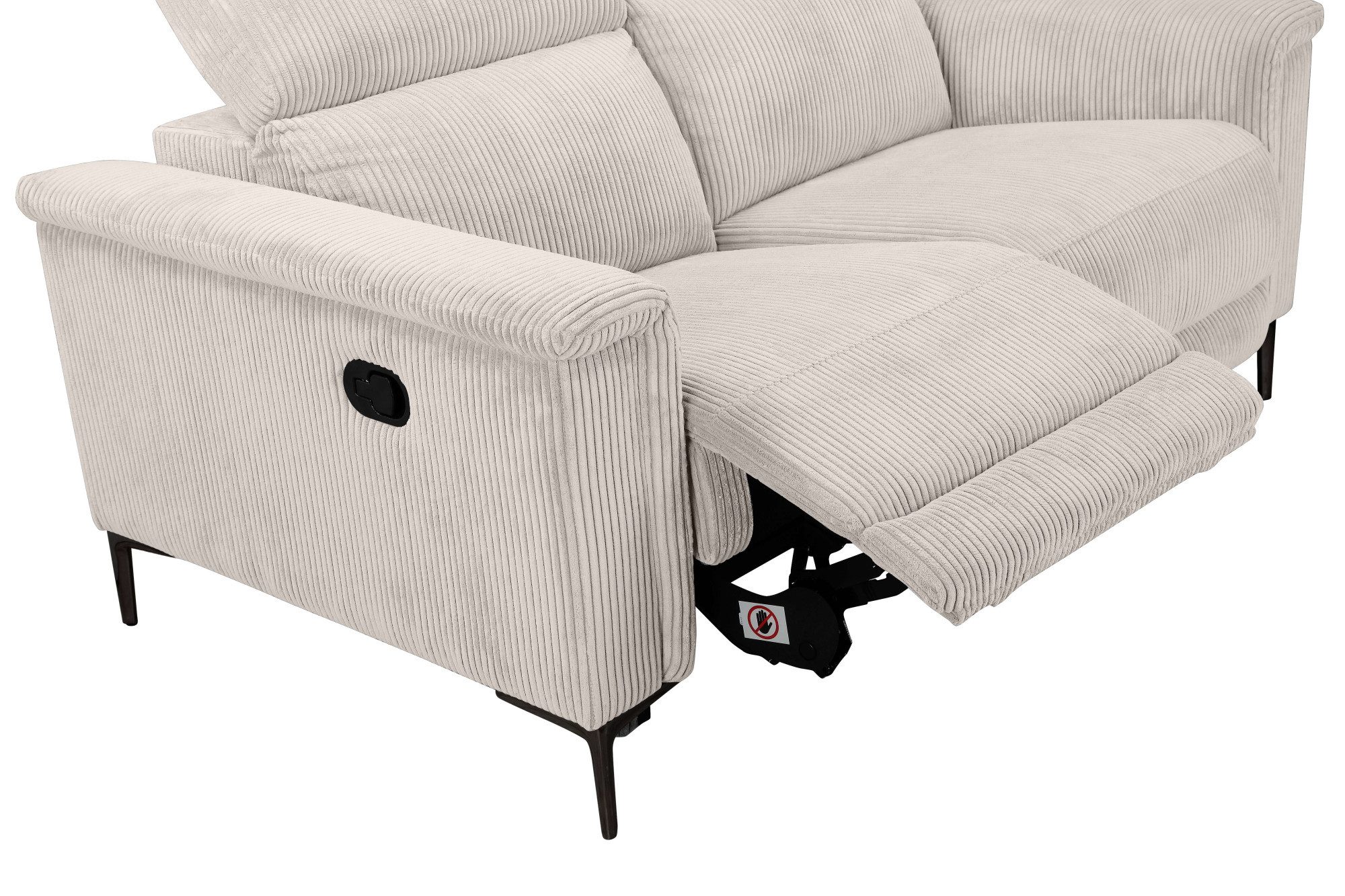 Places of Style 2-zitsbank Lund in Cord, met handmatige of elektrische