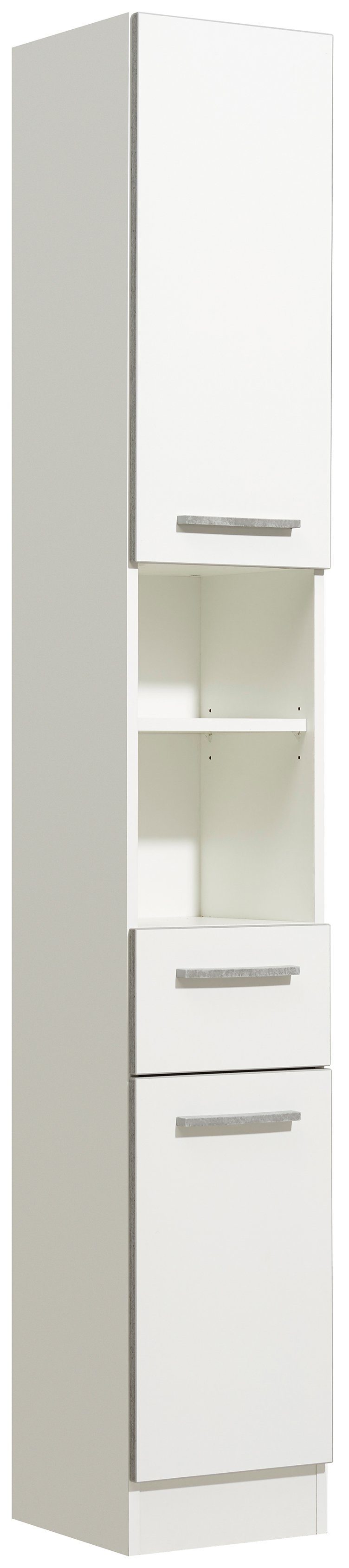 Saphir Badmeubelset Quickset 953 3-delig, wastafelonderkast en led-spiegelkast in glanzend wit, badkamermeubel inclusief deurdemper, zonder wasbak, 7 deuren (set)