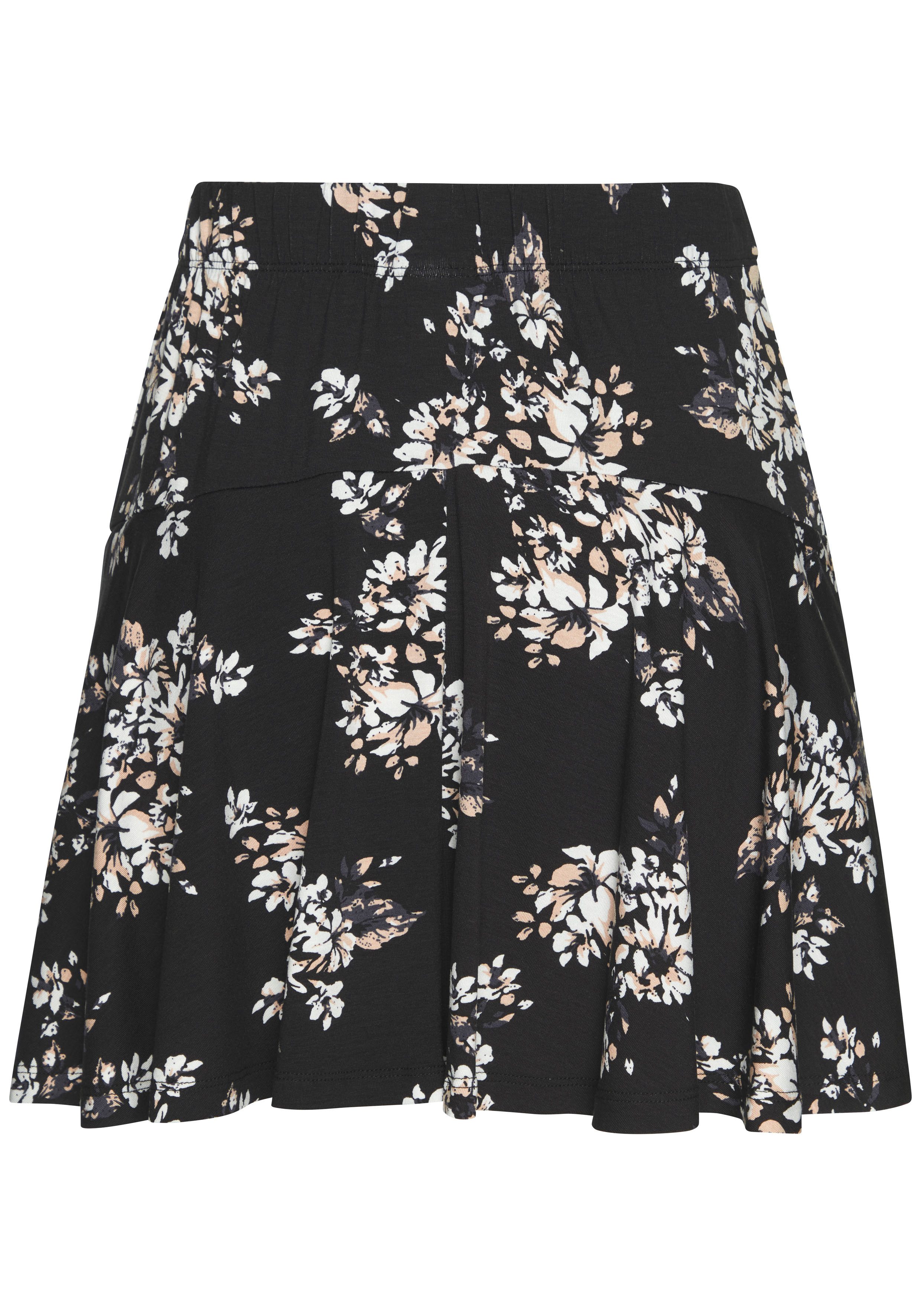 Lascana Broekrok met all-over print skort rok (skirt) en korte broek (short) comfortabele tailleband