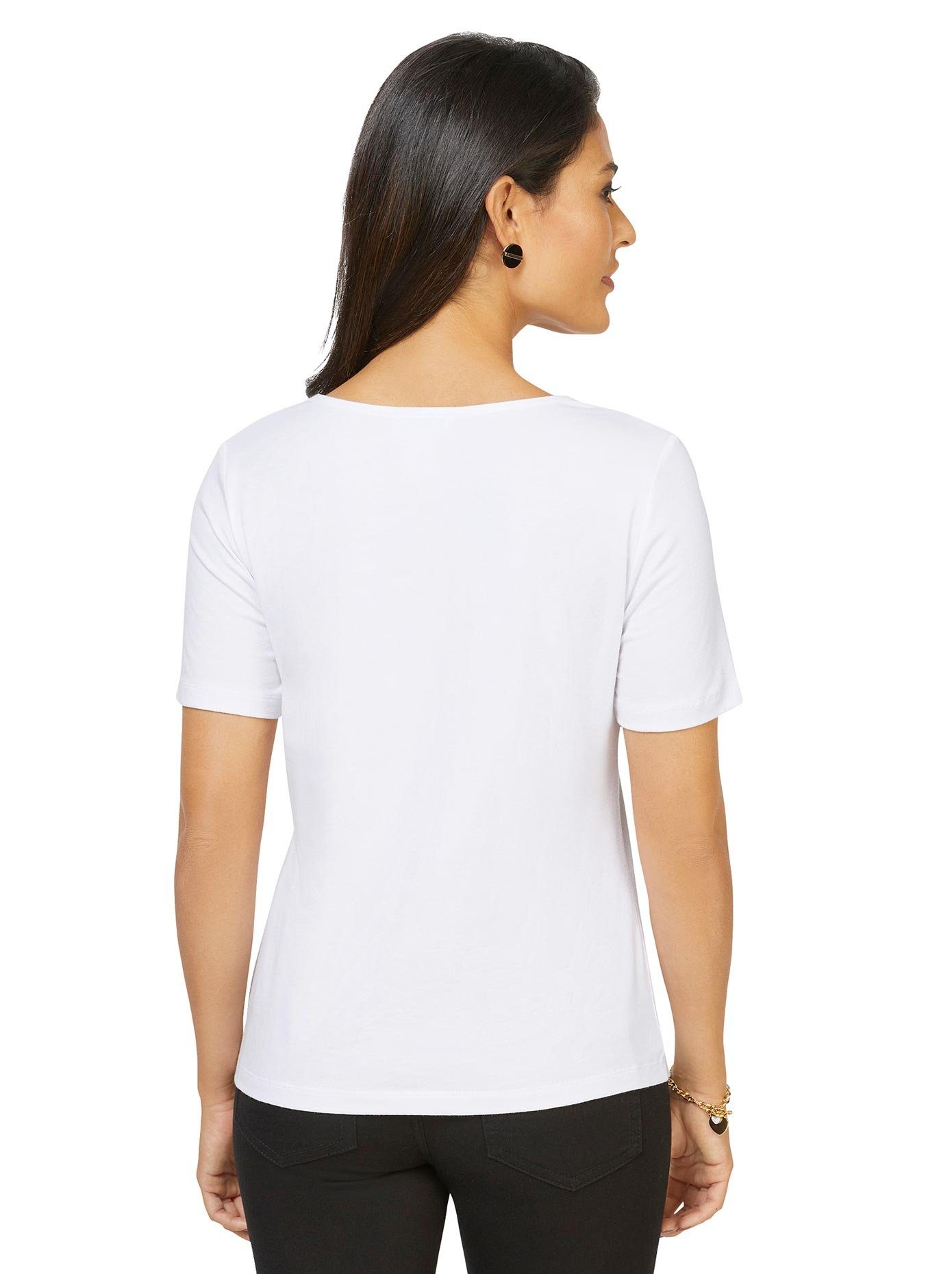 Creation L Kanten shirt Modal-katoenen shirt (1-delig)