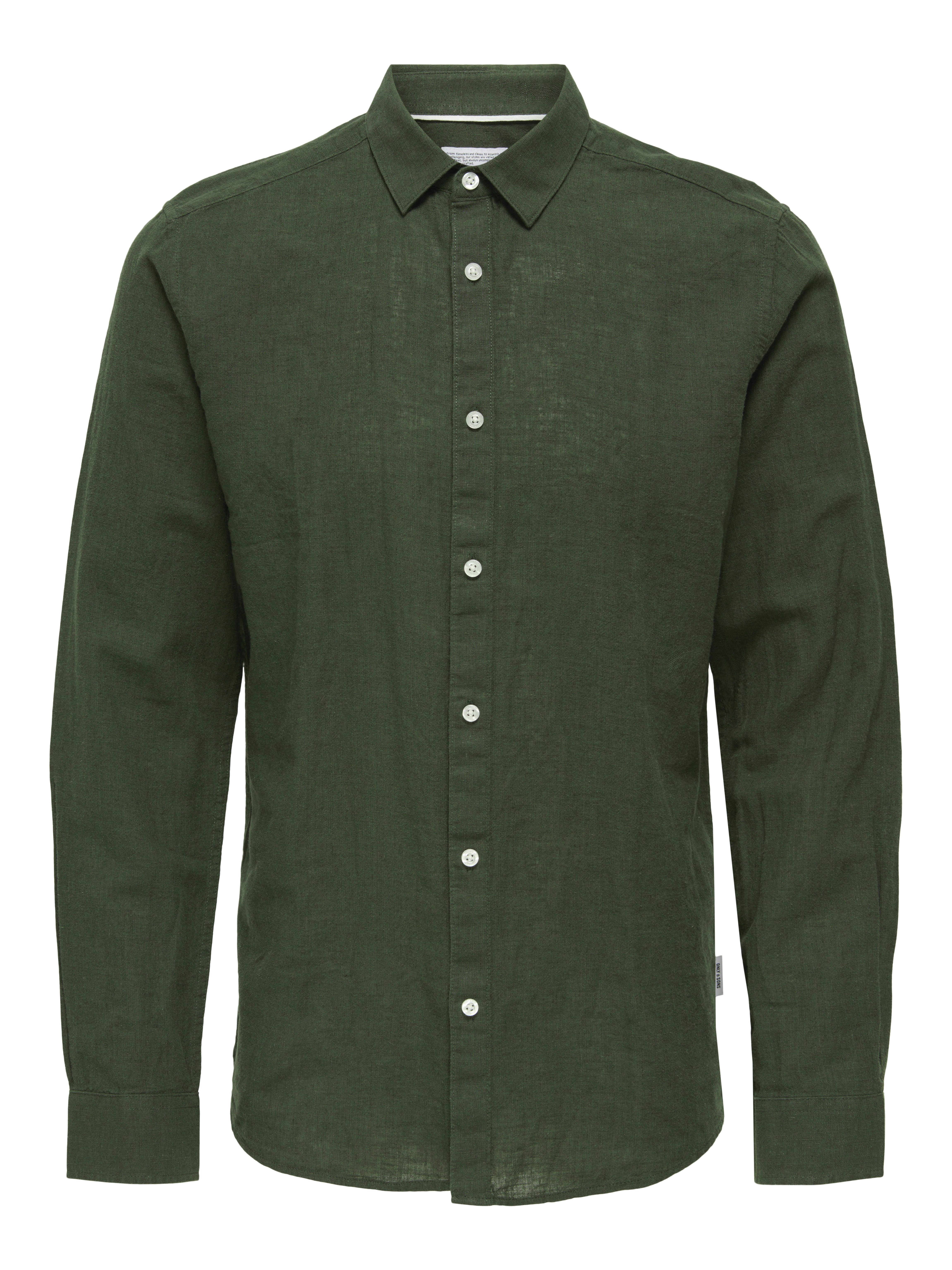 ONLY & SONS Overhemd met lange mouwen ONSCAIDEN LS SOLID LINEN SHIRT NOOS
