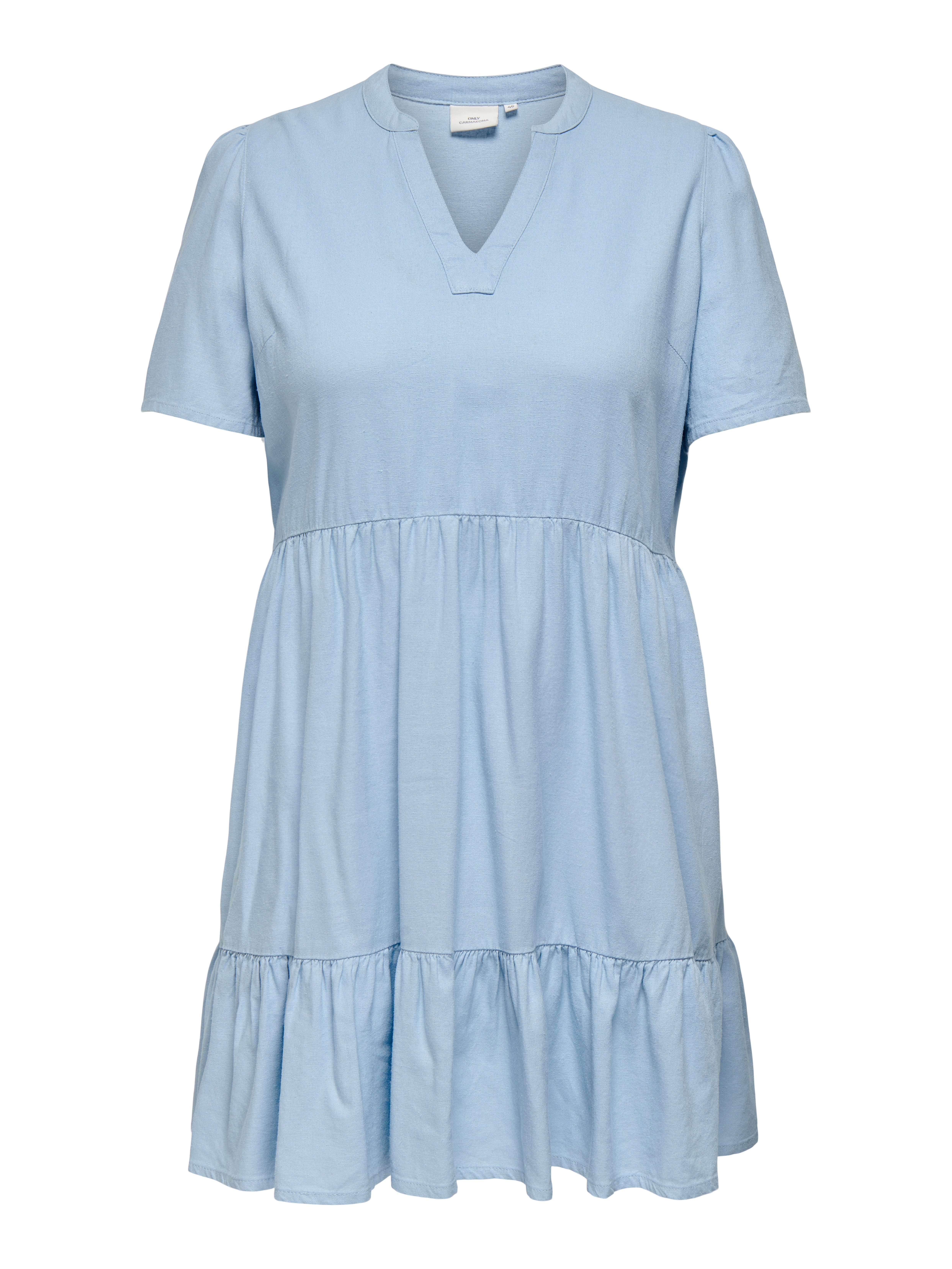 ONLY CARMAKOMA Mini-jurk CARTIRI-CARO S/S V-NECK LIN DRESS TLR