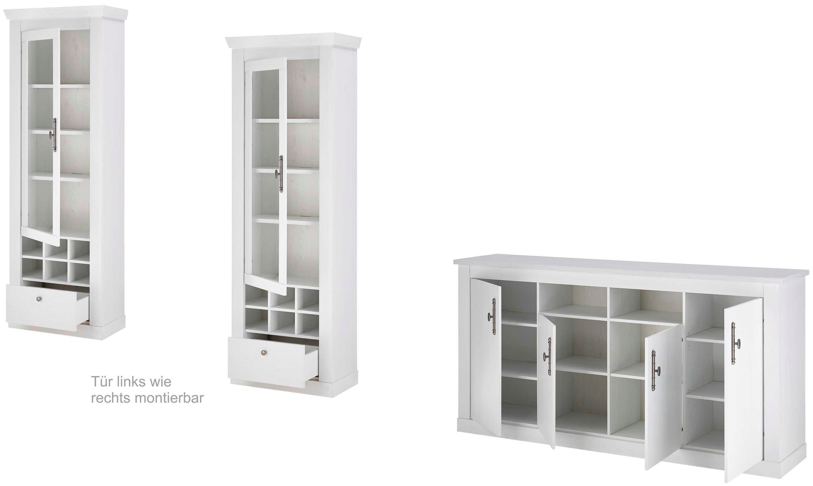 Home affaire Wandmeubel Ravenna in romantische landelijke stijl, grepen van metaal, soft-closefunctie (3-delig)