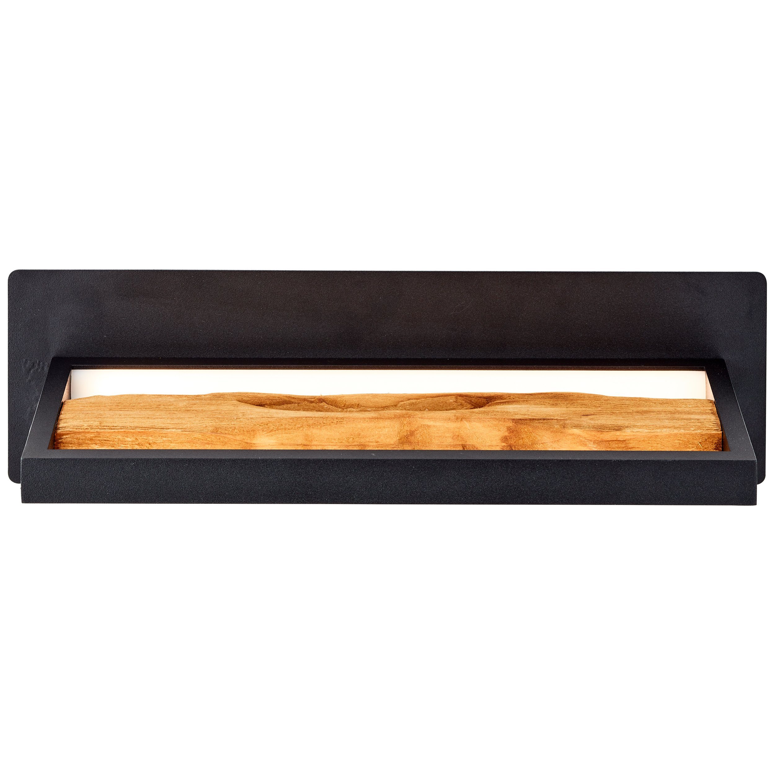 Brilliant Leuchten Led-wandlamp Chaumont Breedte 35 cm, 930 lm, Aluminium/Metaal/Hout, zwart/hout
