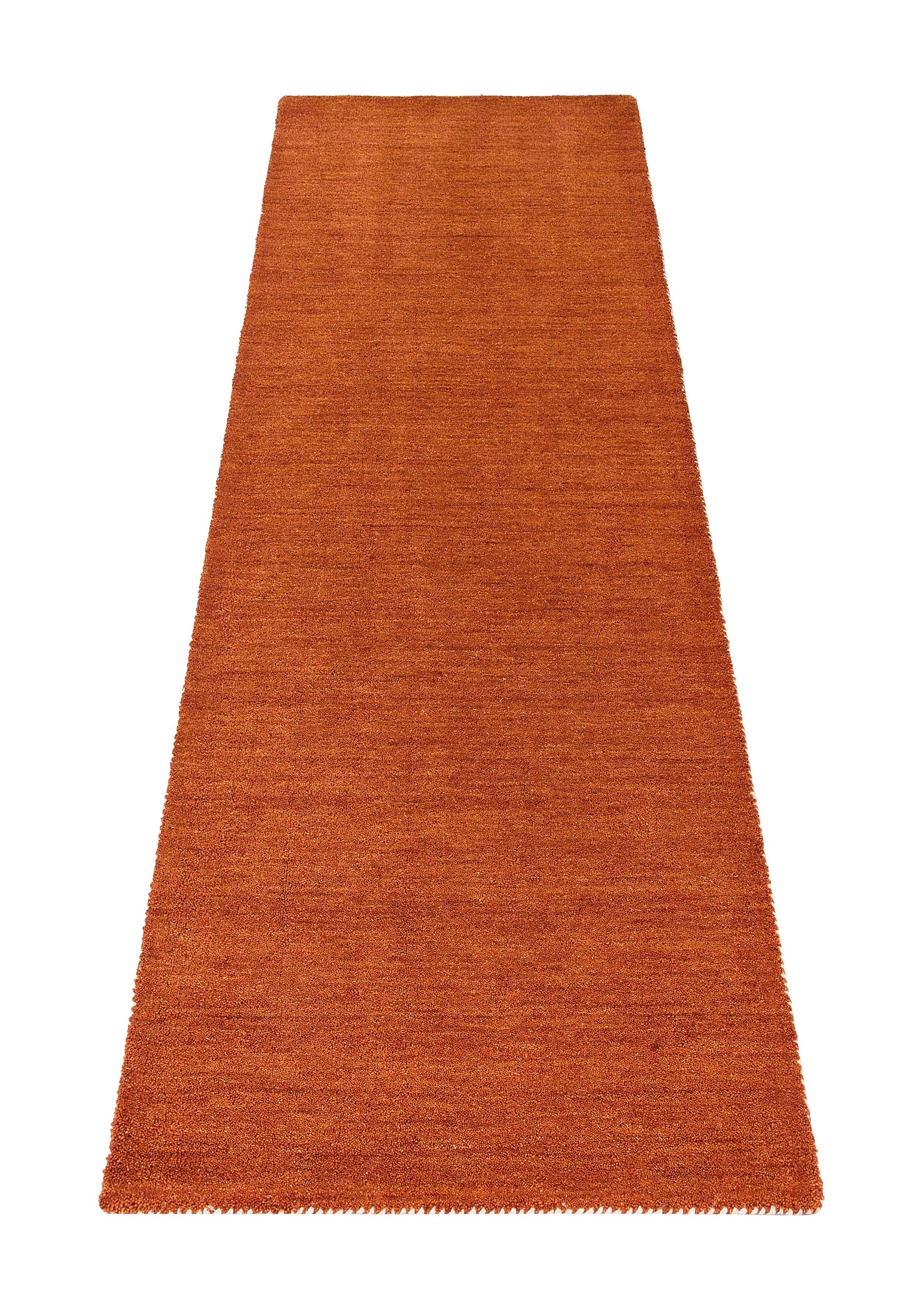 Loper, Gabbeh uni, Theko exklusiv, rechthoekig, hoogte 15 mm, met de hand geweven
