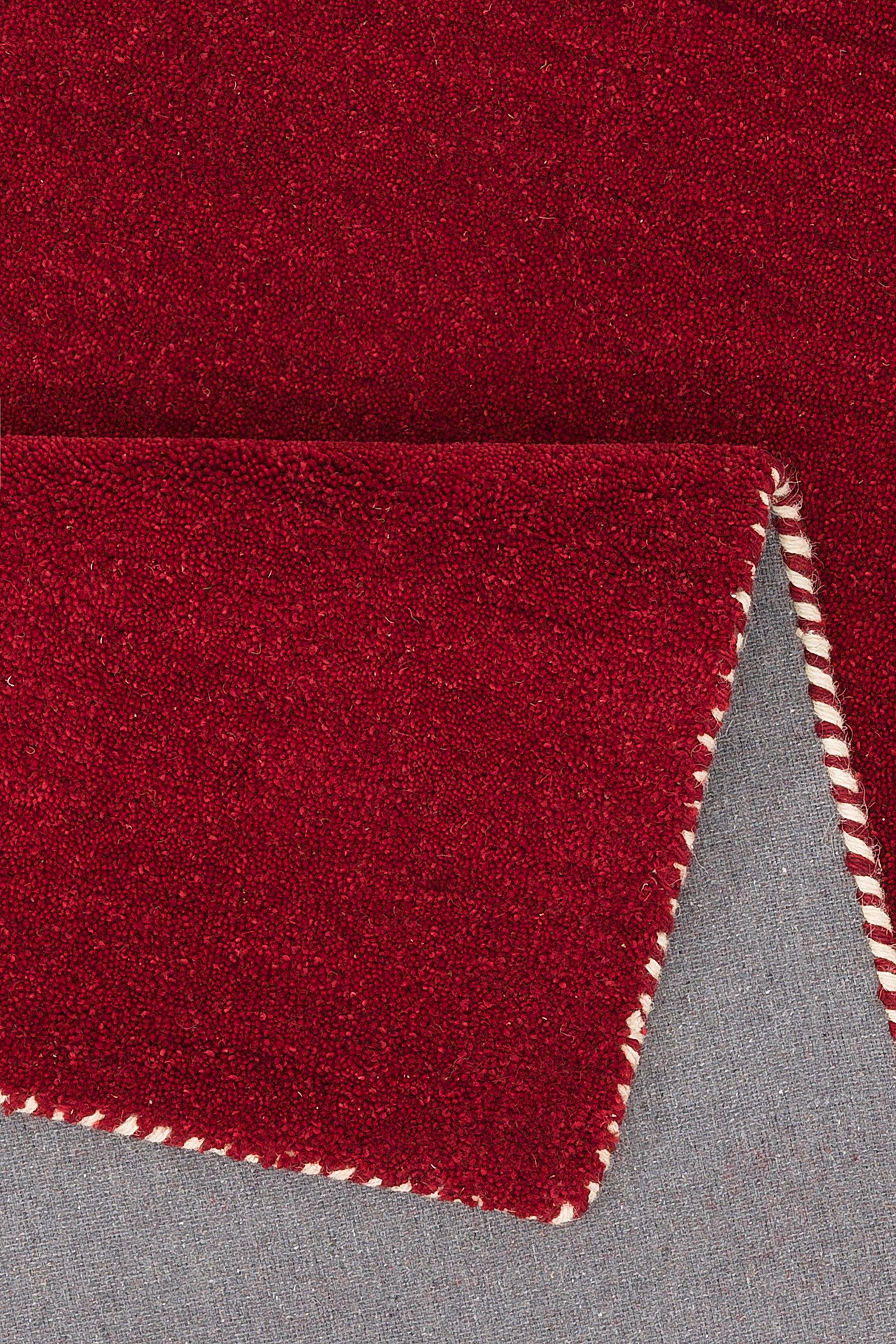 THEKO Set slaapkamerkleedjes Gabbeh uni, handgeweven tapijt, gemêleerd, 100% wol Slaapkamerkleed, unikleuren, met de hand geweven, loper-set, slaapkamer