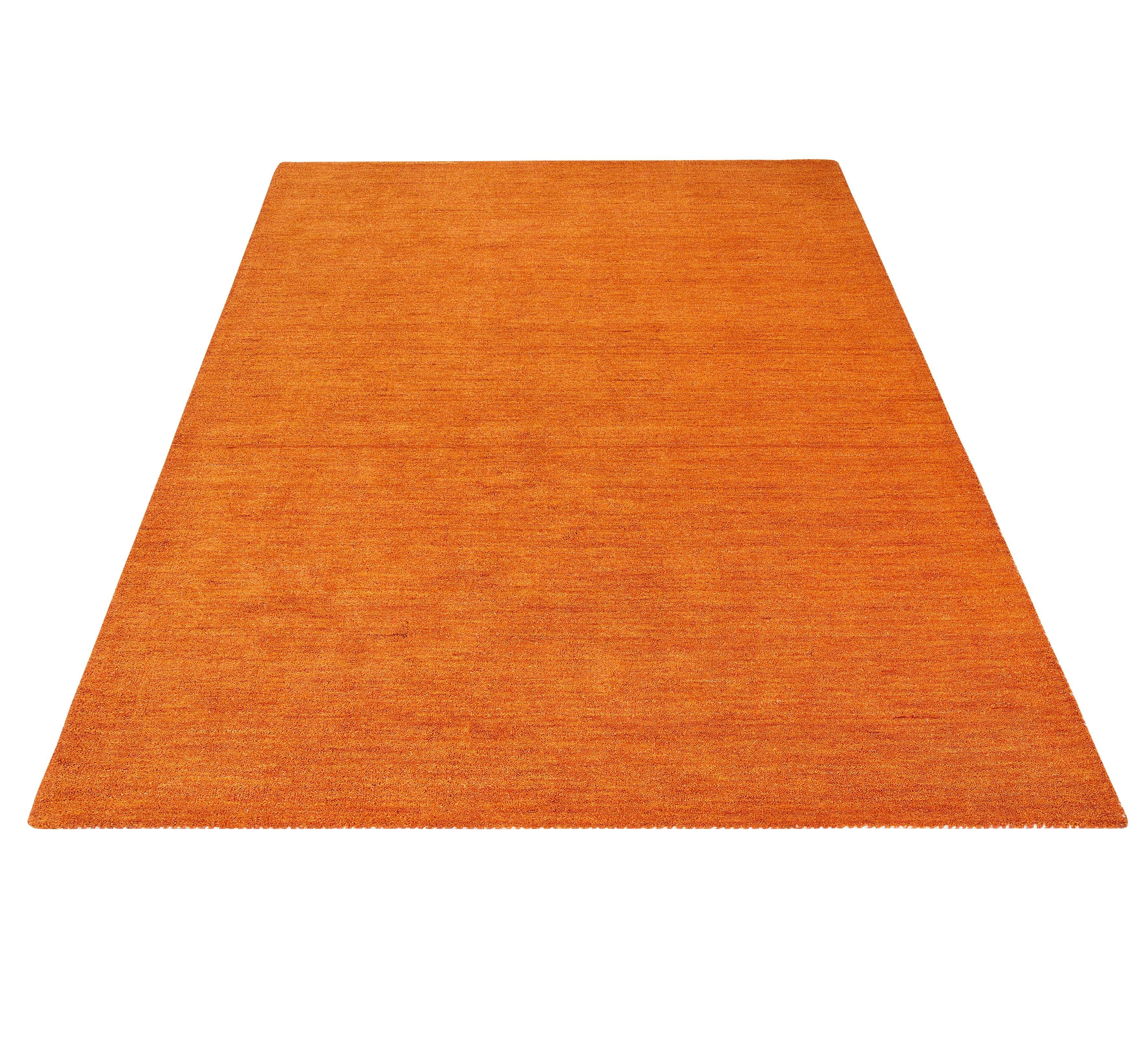 THEKO Wollen kleed Gabbeh uni, Handgeweven vloerkleed, mêlee, zuivere wol, met de hand geweven moderne vloerkleden maat 300 cm x 400 cm x 14 mm bruin