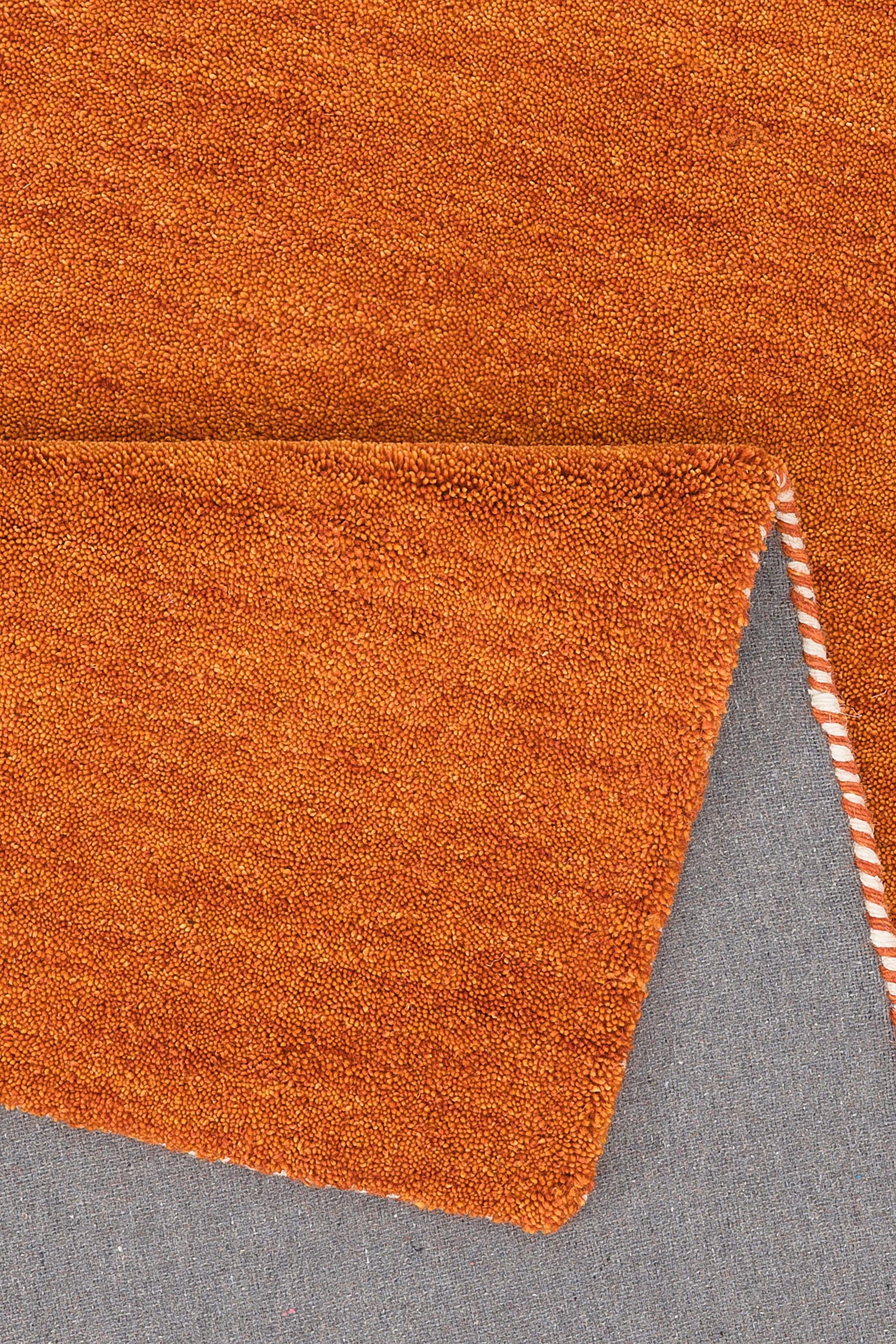 THEKO Wollen kleed Gabbeh uni, Handgeweven vloerkleed, mêlee, zuivere wol, met de hand geweven