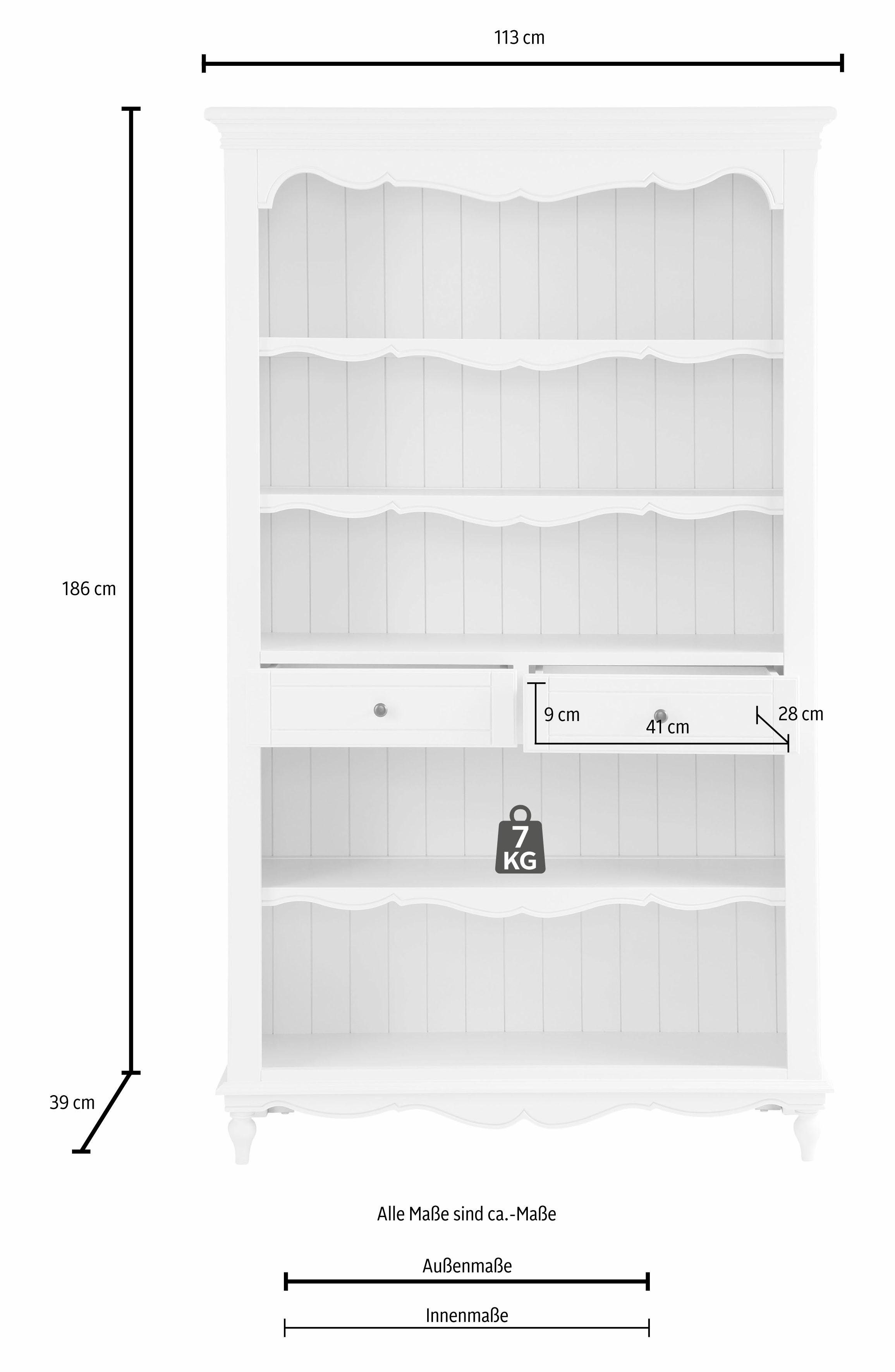 Home affaire Rek Katarina met mooie planken, sierlijsten en achterwand-look, breedte 113 cm