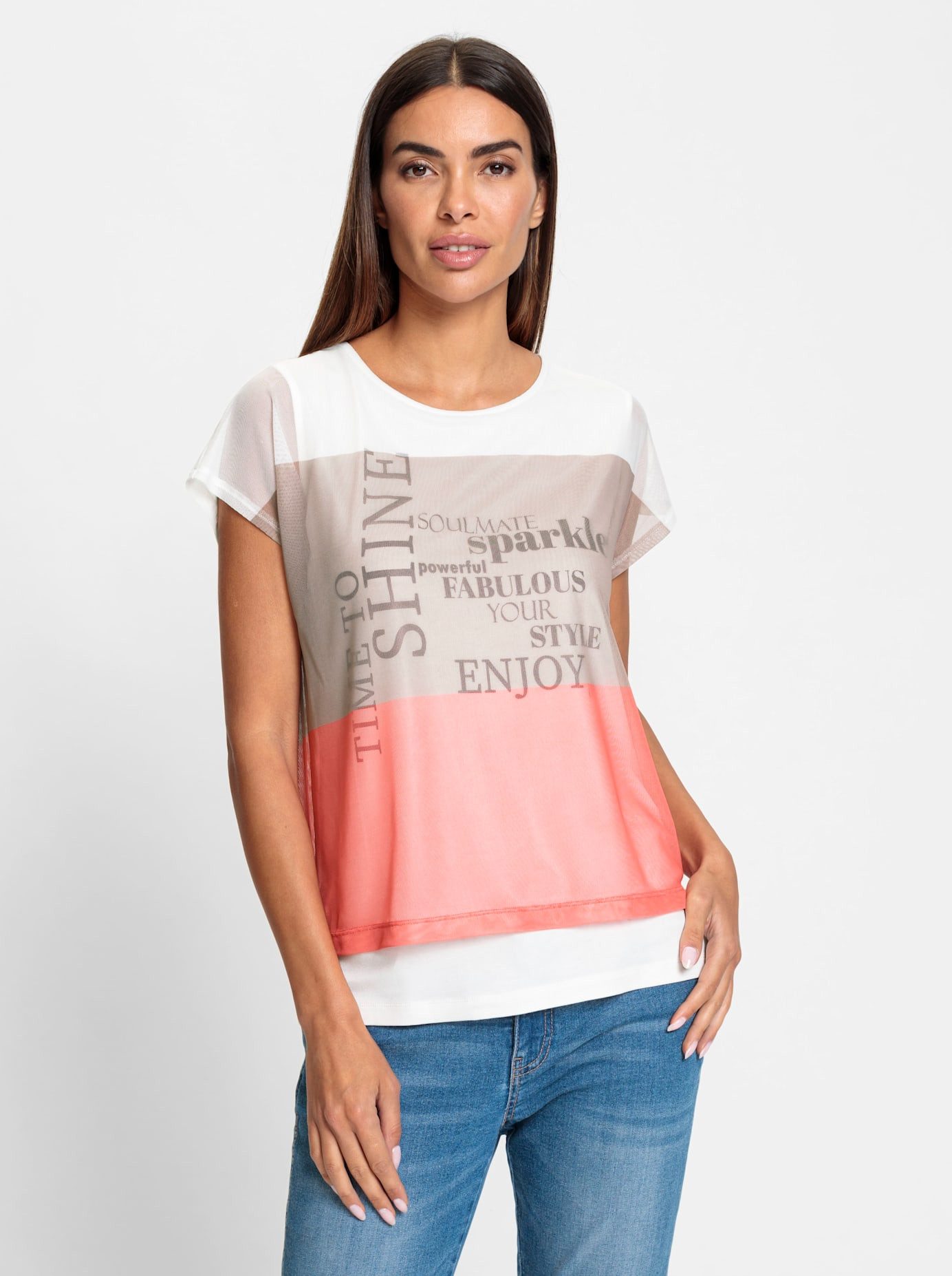 heine T-shirt Gedessineerd shirt (1-delig)