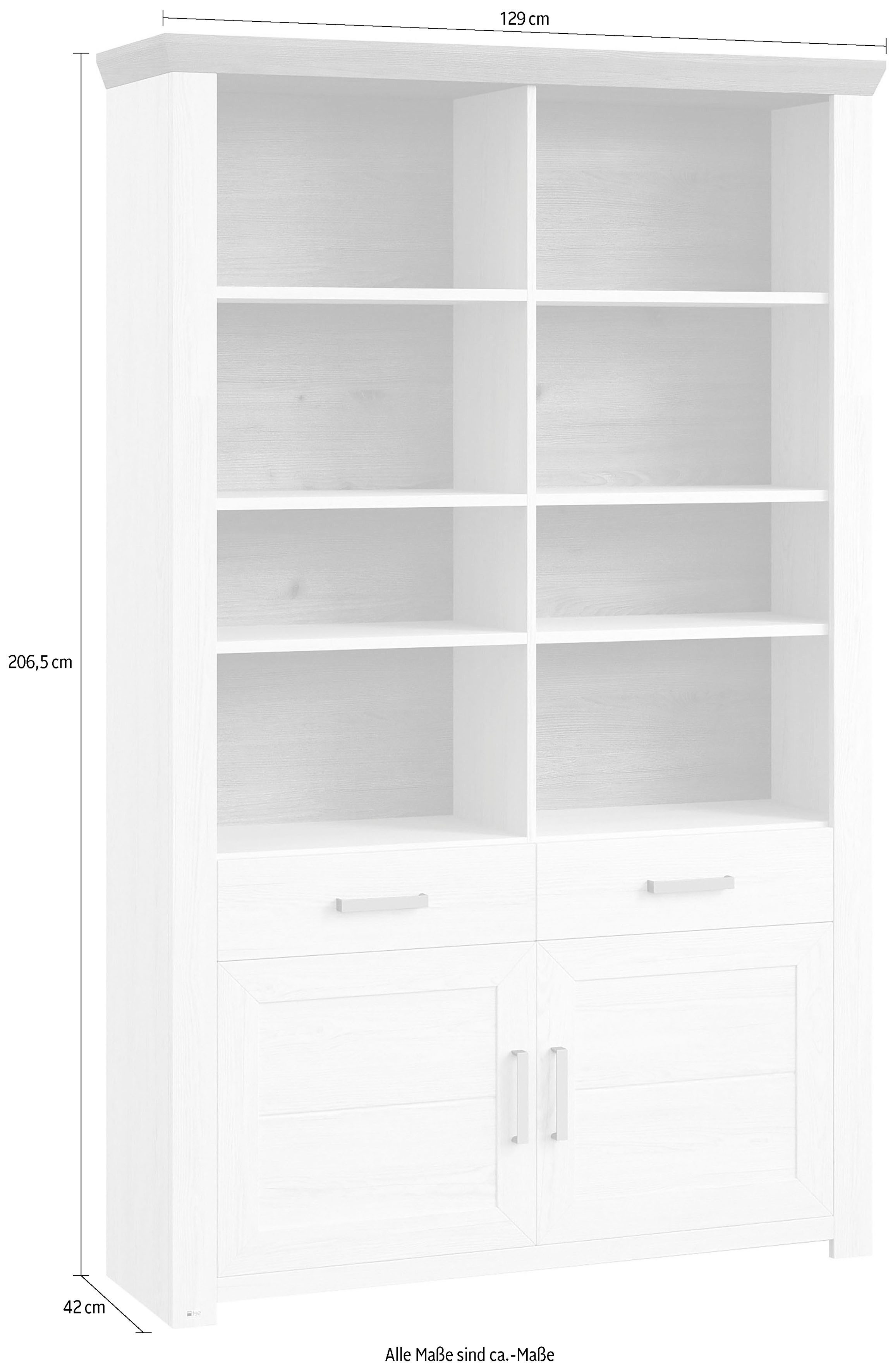 set one by Musterring Ordnerrek York open ontwerp, optioneel met verlichting, 3 kleuren, breedte 129 cm