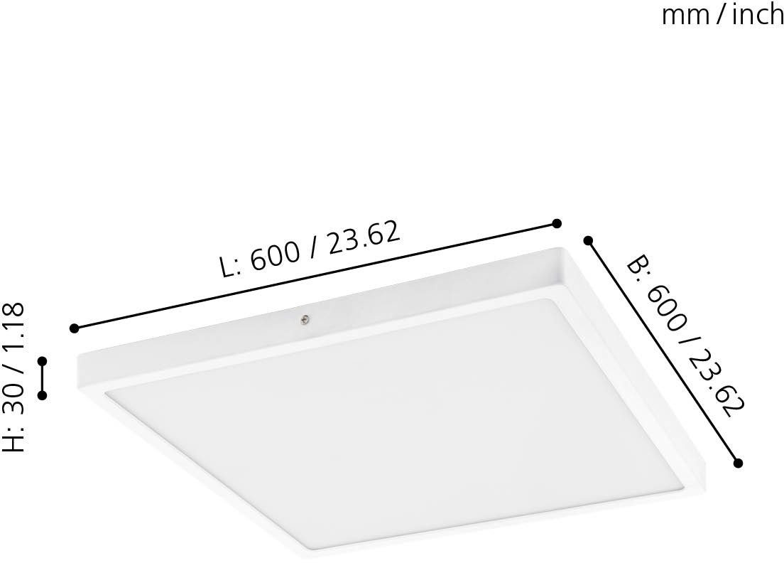 EGLO Opbouwarmatuur FUEVA 1 slank design, slechts 3 cm hoog (1 stuk)