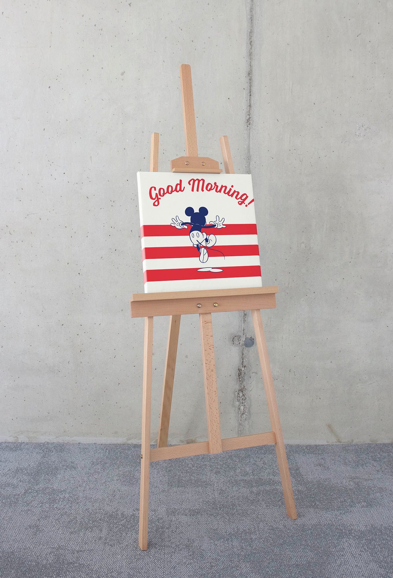 Komar Artprint op linnen Mickey Good Morning - Afmeting 40 x 40 cm (1 stuk)