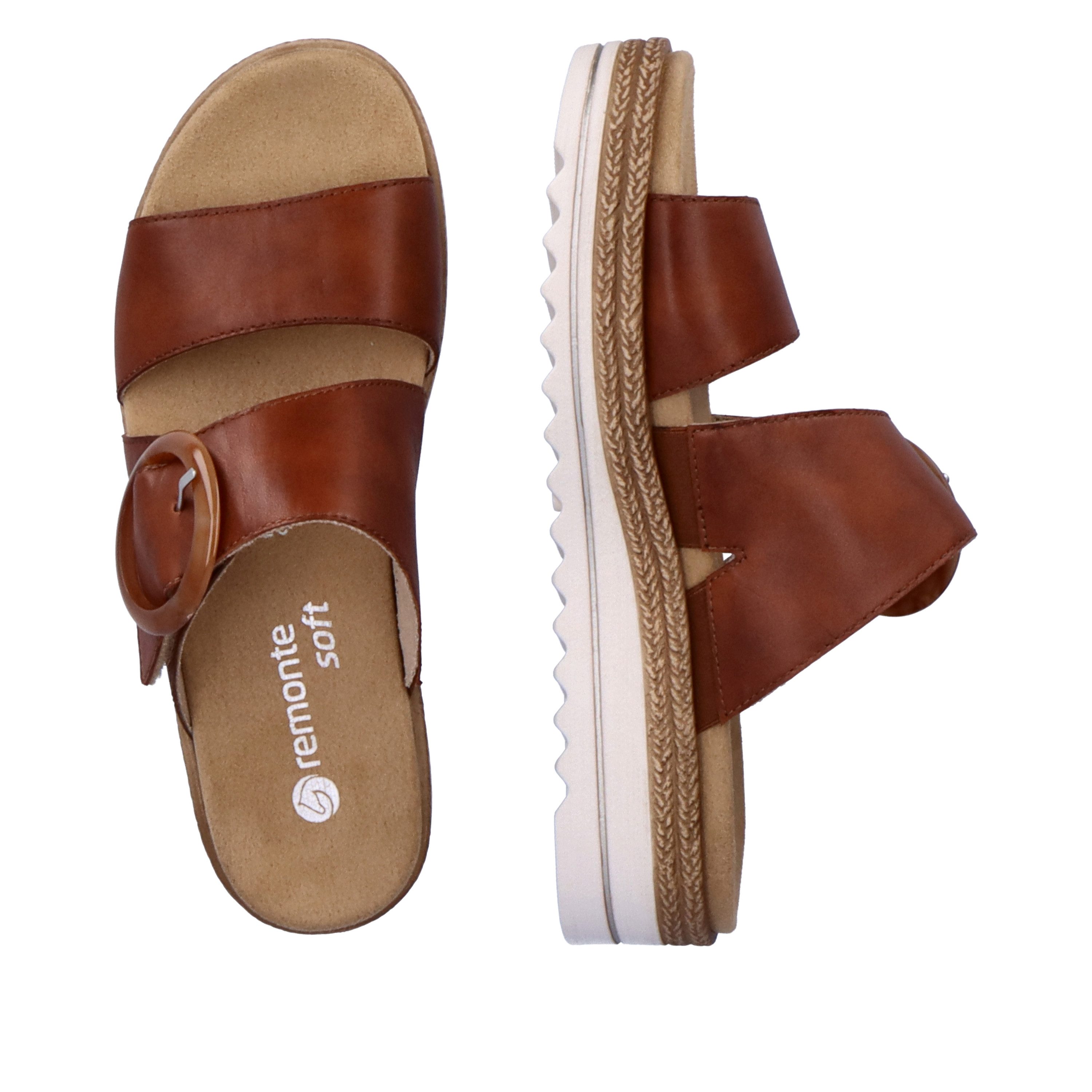 Remonte Slippers , sleehak, zomerschoen, pantoffels met decoratieve gesp