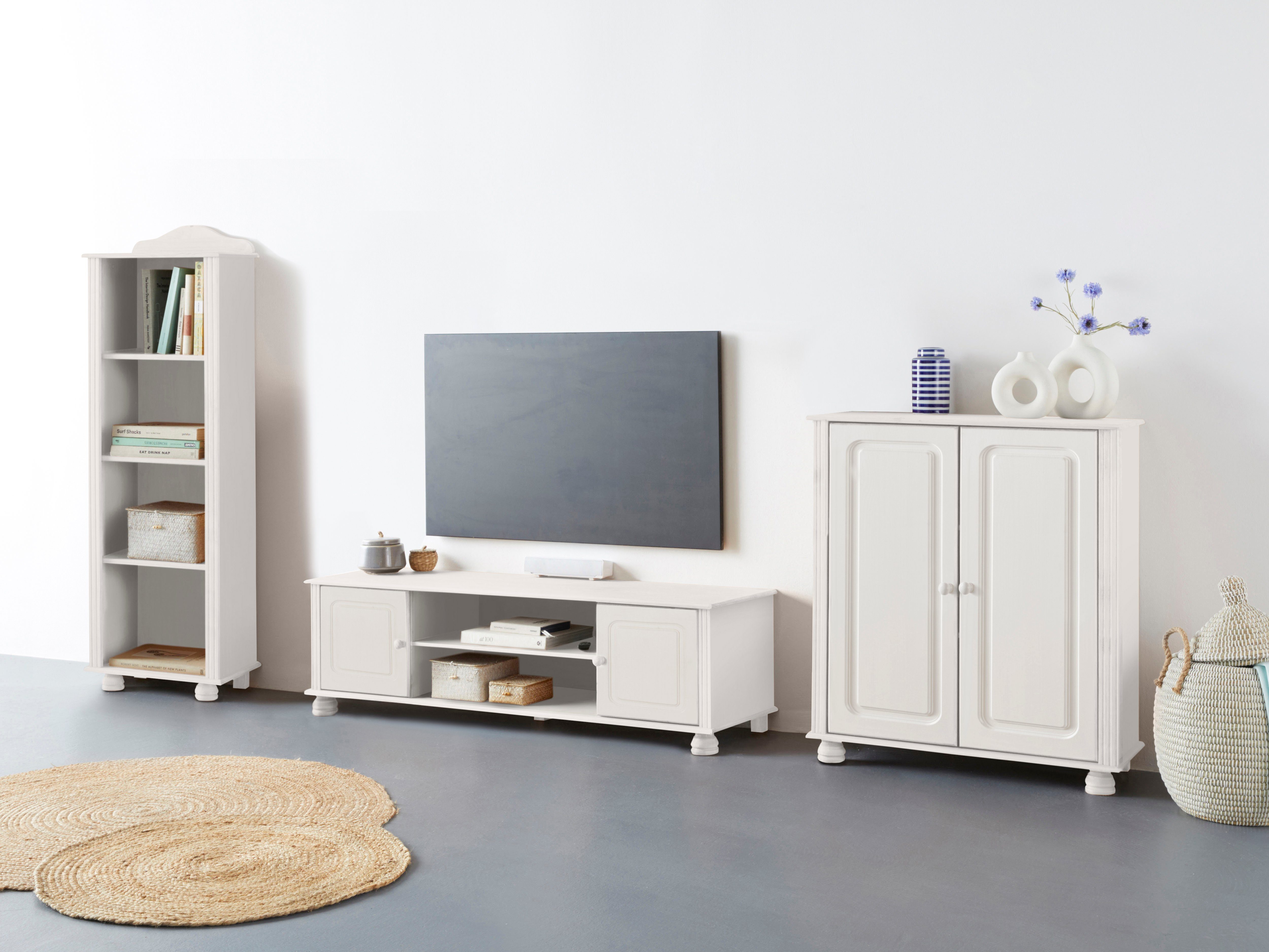 Home affaire Wandmeubel Mette 1 halfhoge kast, 1 boekenkast en 1 tv-meubel zonder wandboard (3-delig)