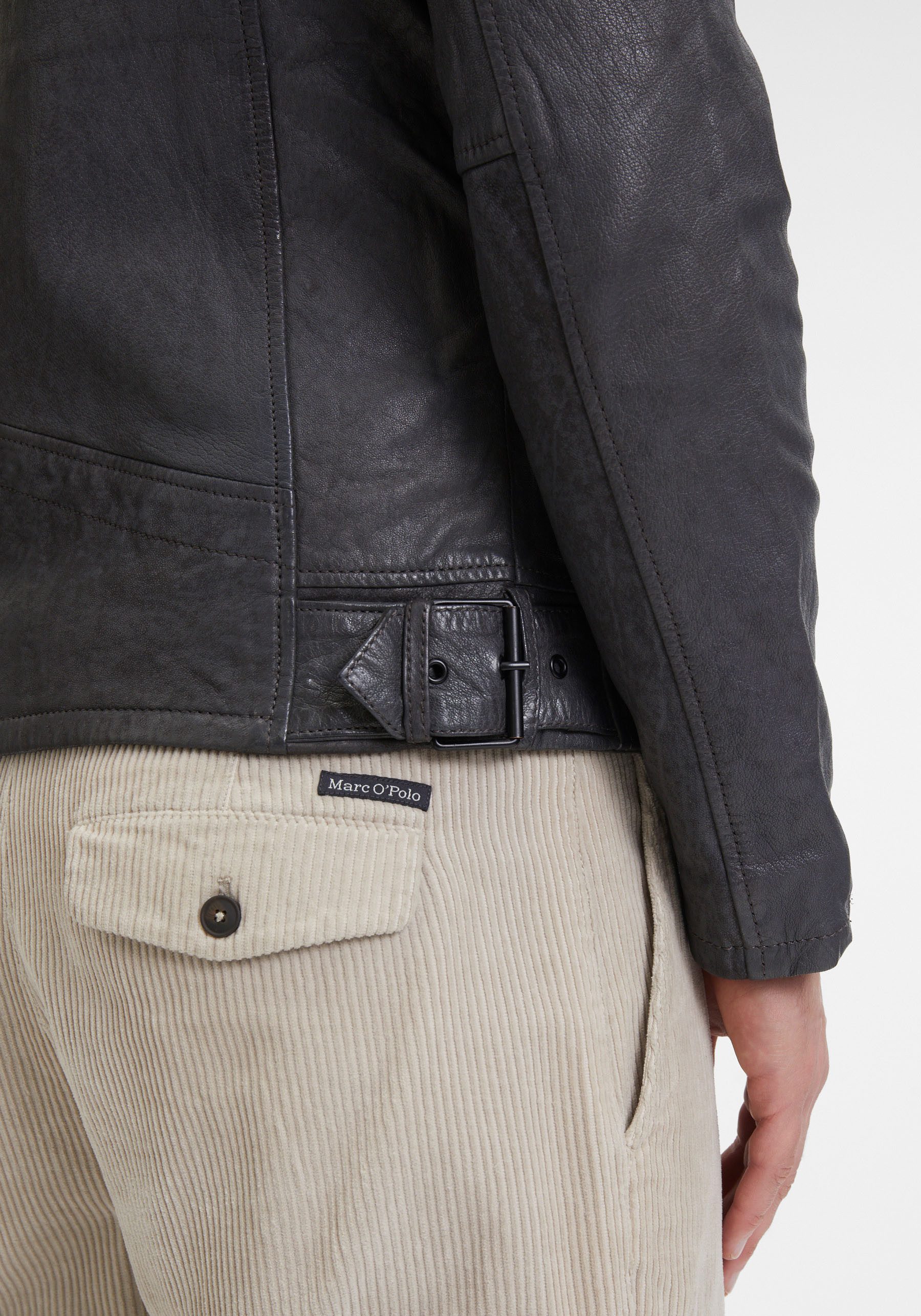 Mauritius Leren jack G2MNeiko SF met rits, decoratieve stiksels