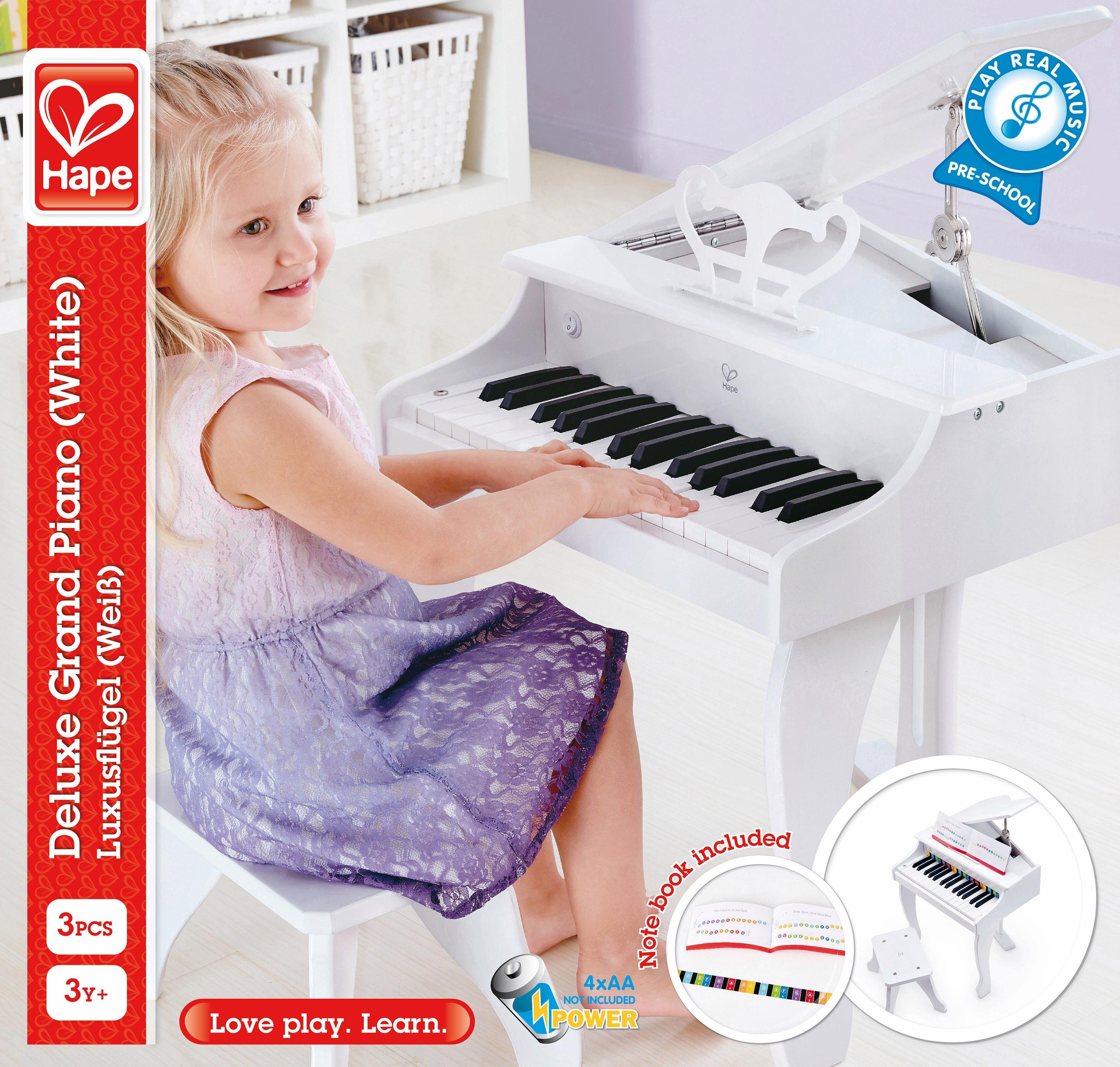 Hape Speelgoed-muziekinstrument Luxe vleugel, wit