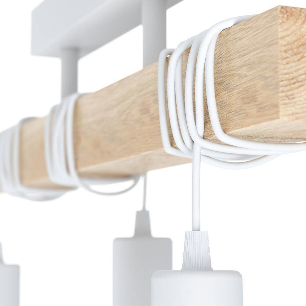 EGLO Plafondlamp TOWNSHEND Plafondlamp, staal en hout, E27, IP20, woonkamerlamp (1 stuk)