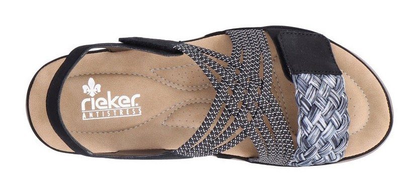Rieker Sandalen zomerschoen, sandaal, sleehak, met gevlochten bandage