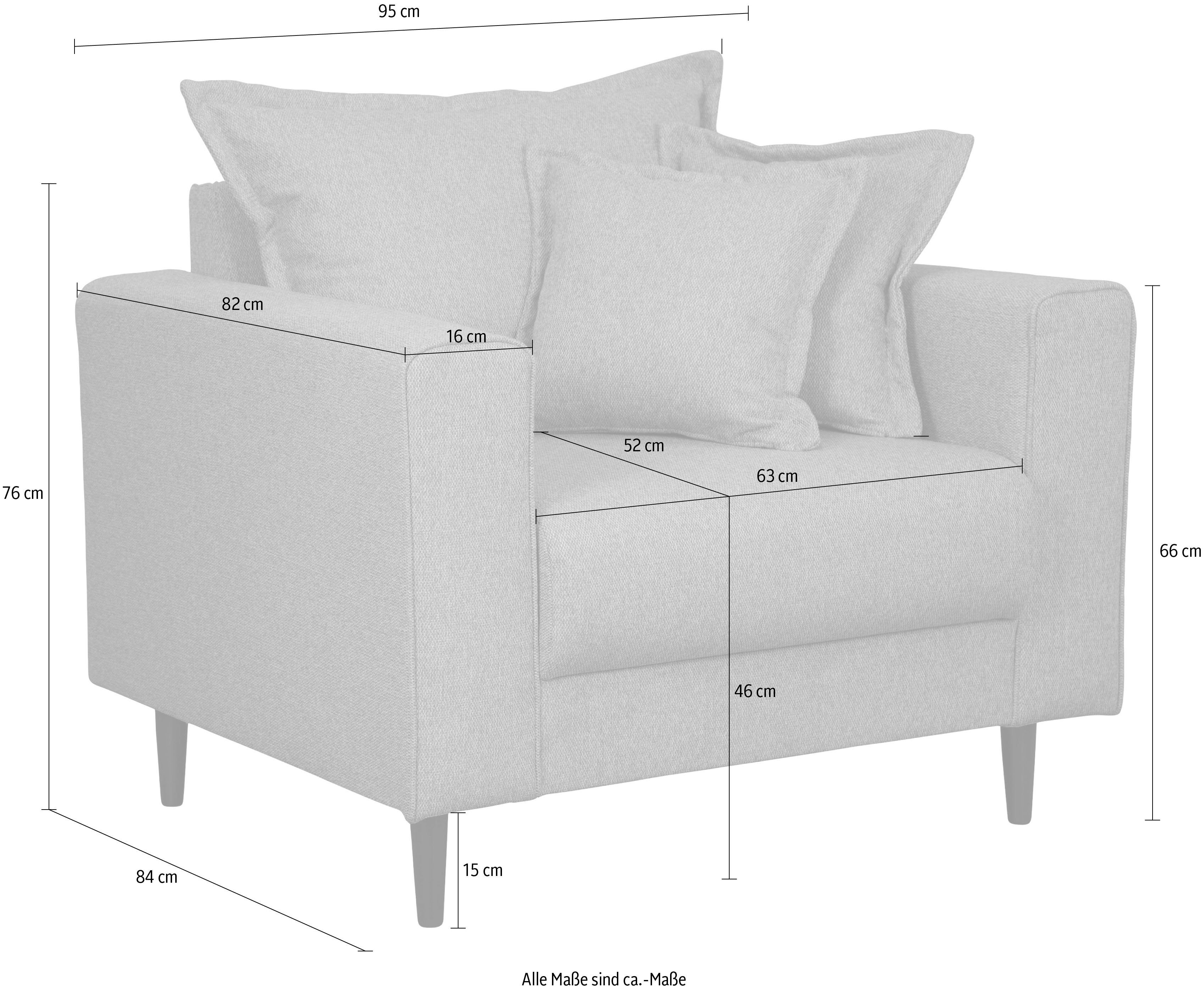 Home affaire Fauteuil VEYRAS loungefauteuil, afmetingen B/D/H: 95/84/76 cm