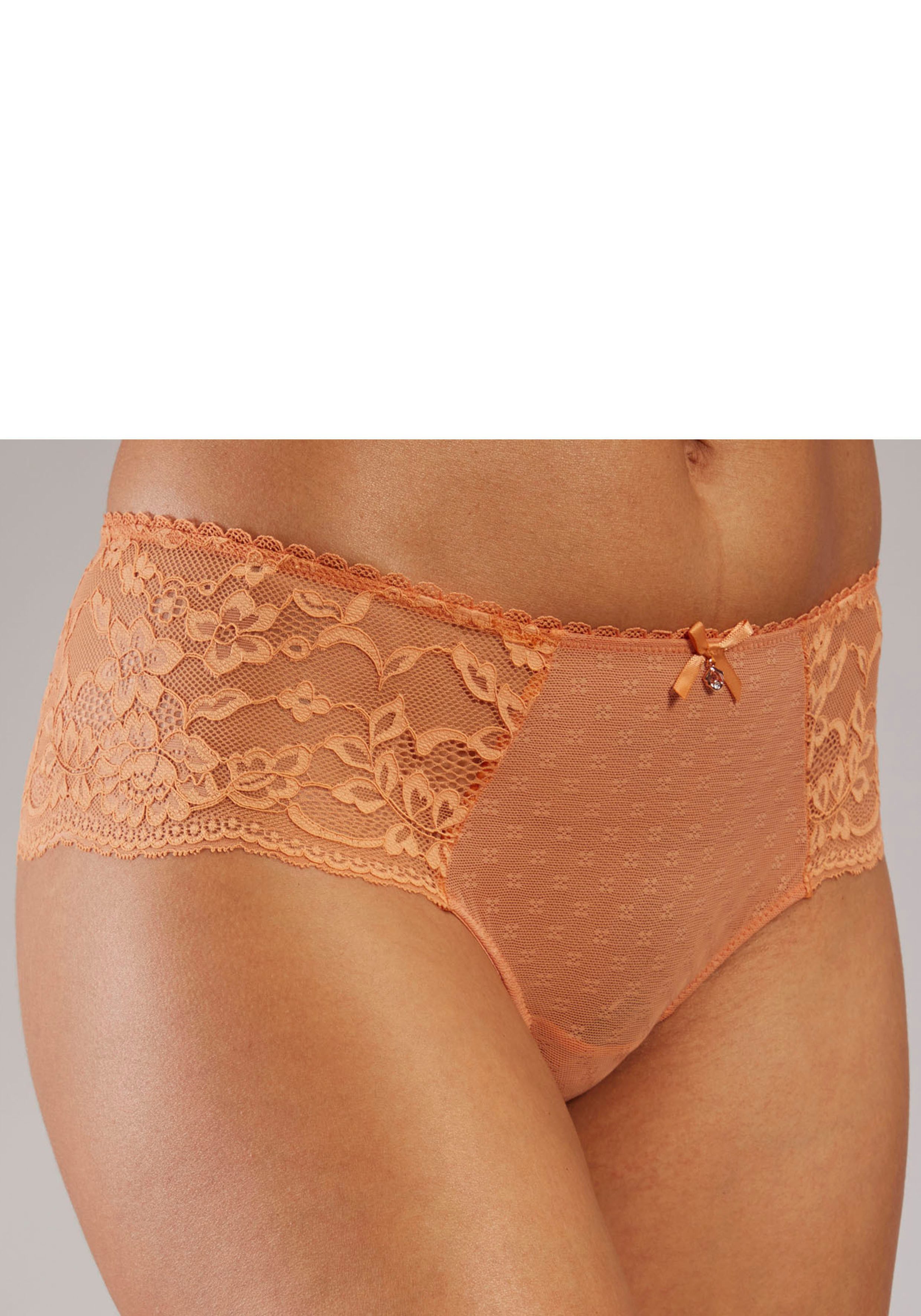 s.Oliver RED LABEL Beachwear Hipster met fijne jacquardkant en zacht mesh