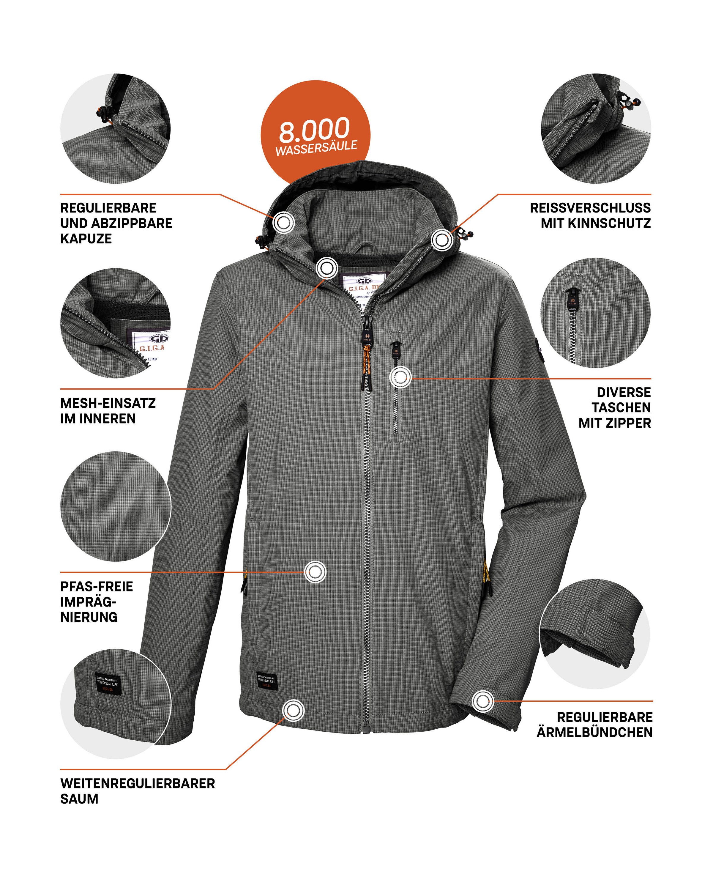 G.I.G.A. DX by killtec Softshell-jack GS 82 MN SFTSHLL JCKT Waterafstotende, winddichte herenjack met afneembare capuchon