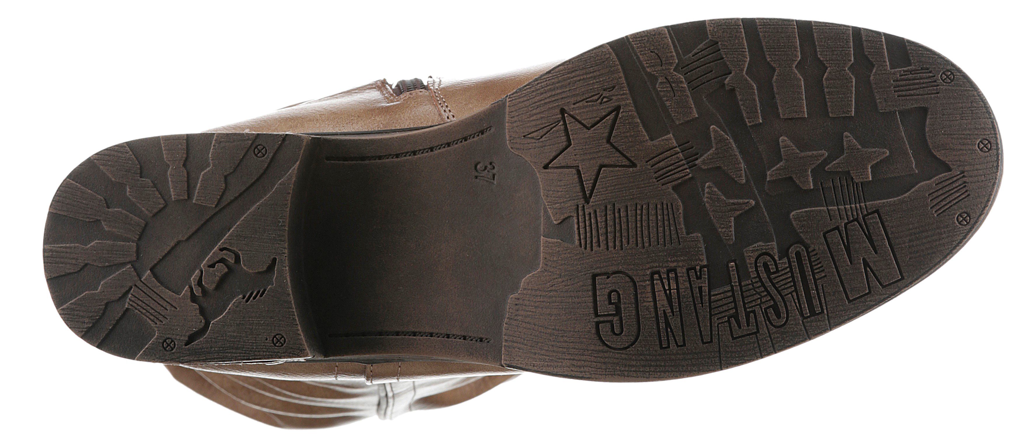 Mustang Shoes Winterlaarzen long shaft boots, block heel, with gathers at the slouchy shaft