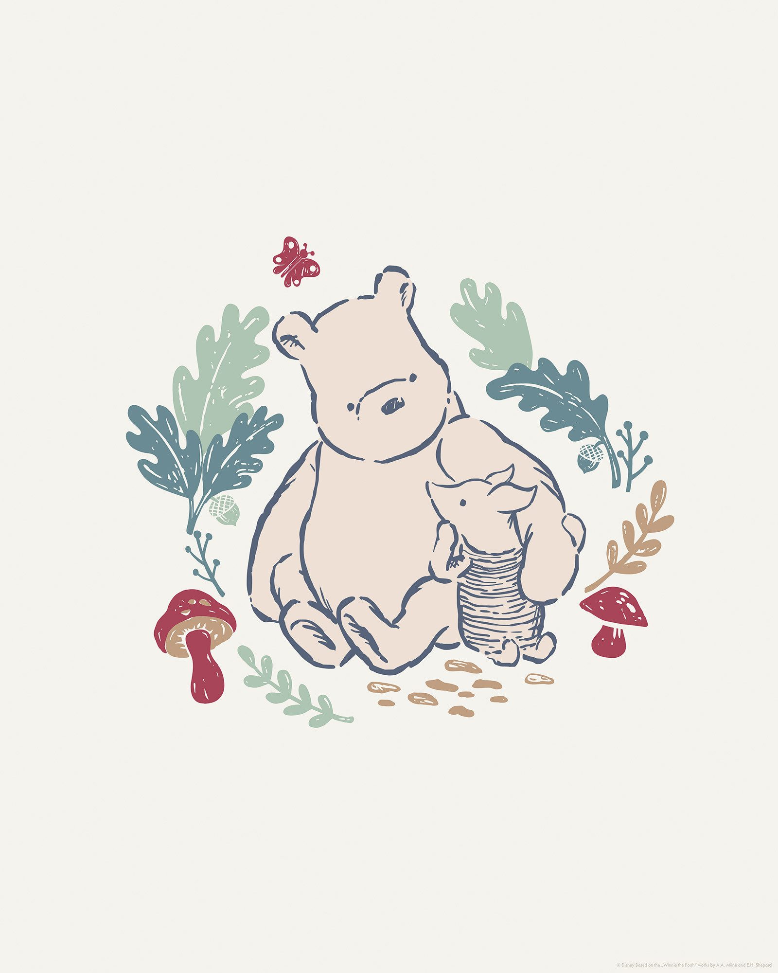 Komar Artprint Disney Winnie the Pooh Taking Care 40 x 60 cm (breedte x hoogte) - kinderkamer, decoratie (1 stuk)