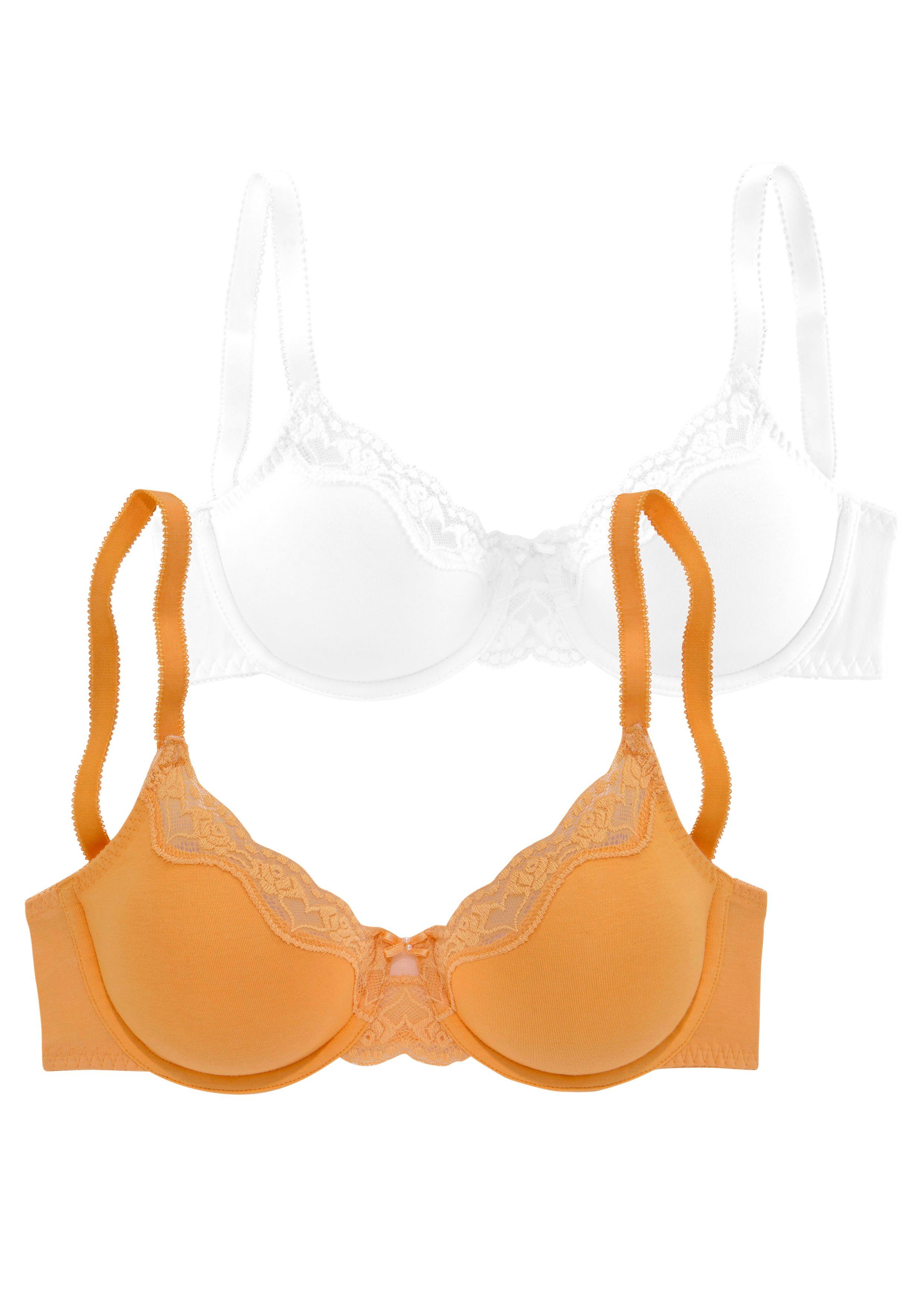Petite fleur Beugel-bh met fijne jacquard-kant (2-delig, Set van 2)