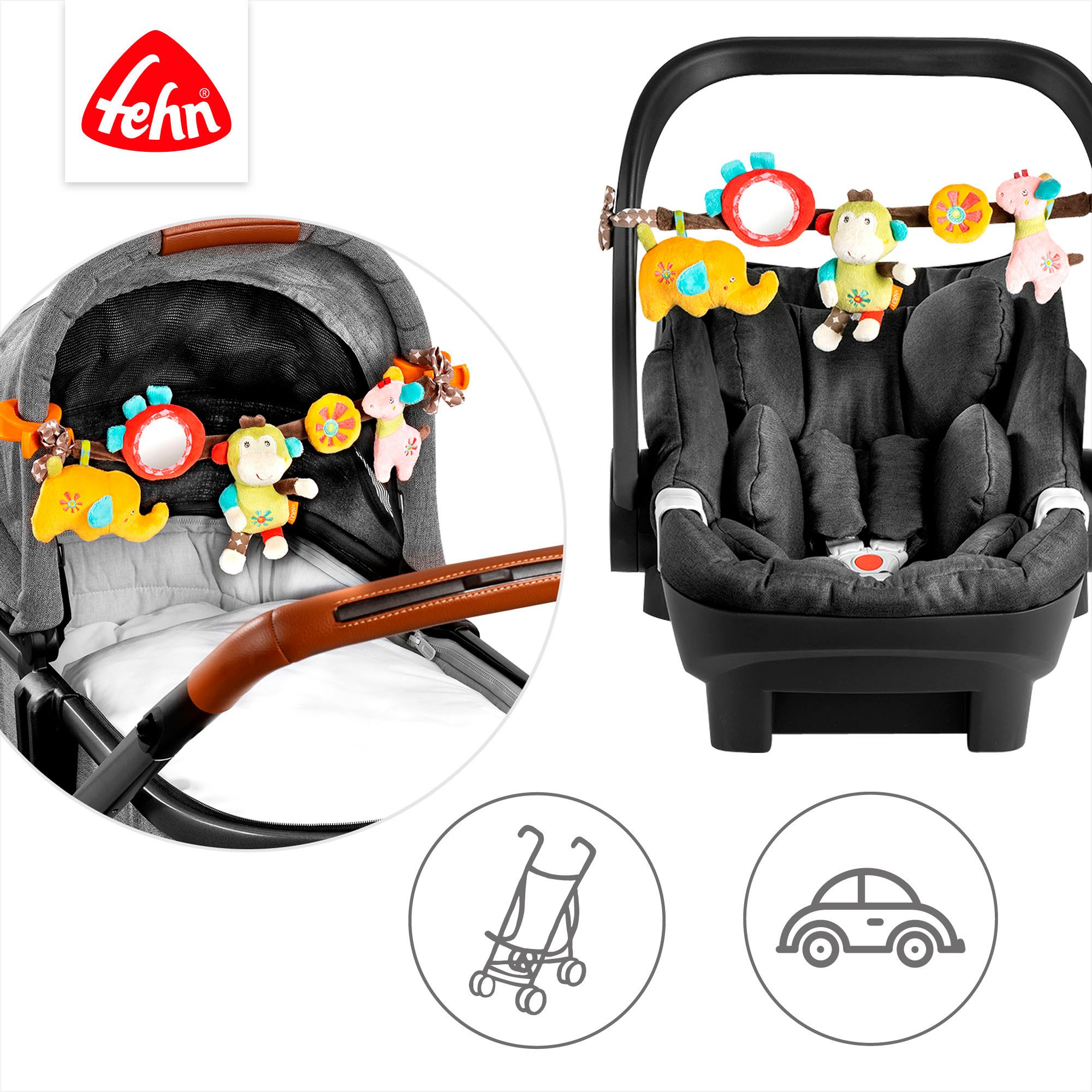Fehn Kinderwagenketting Classic Stars, safari