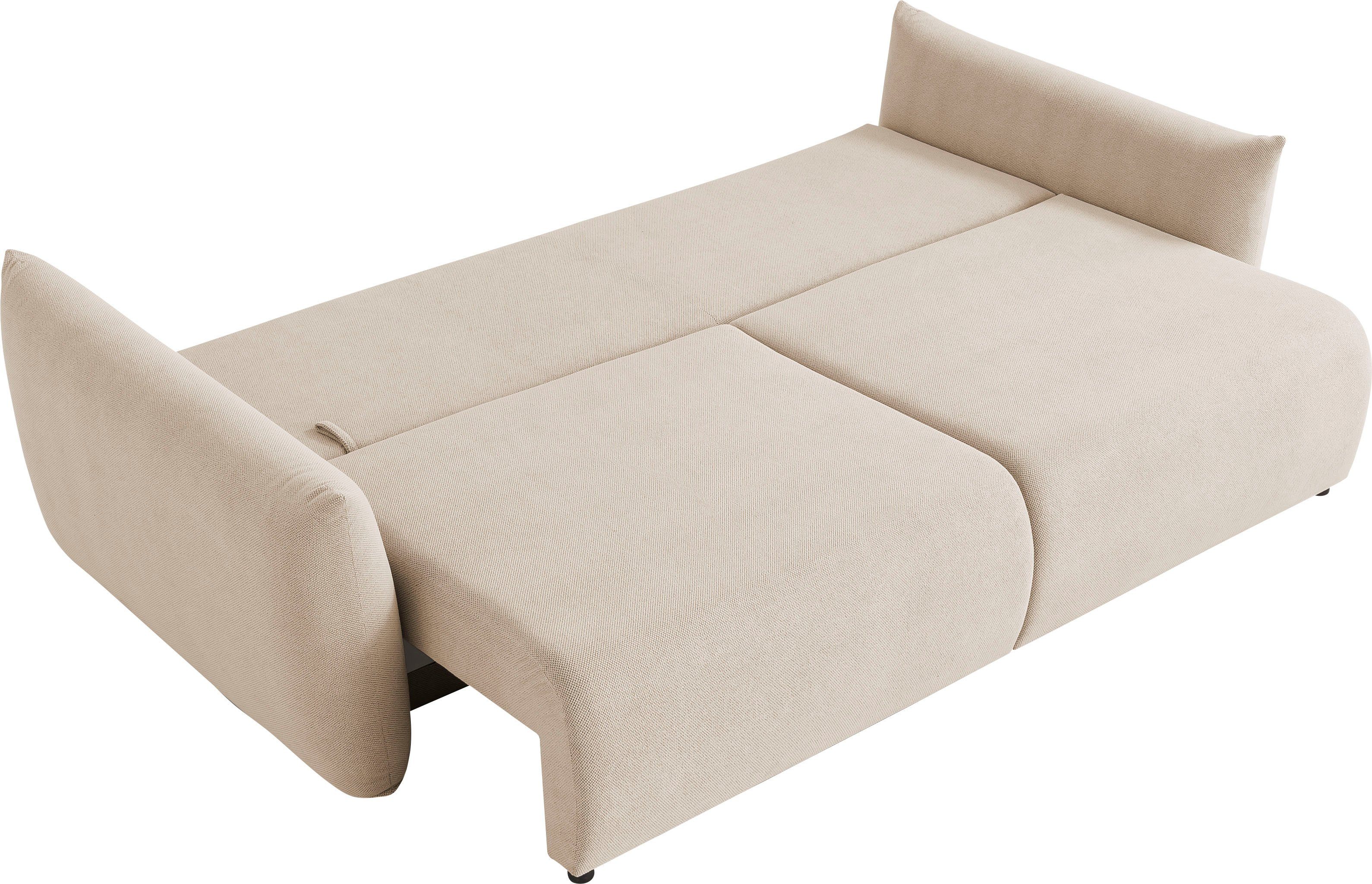 INOSIGN 3-zitsbank MAVAS slaapbank met bedlade ca. 240/108 cm (ligoppervlak 212/145 cm), ribfluweel, chenille, structuur