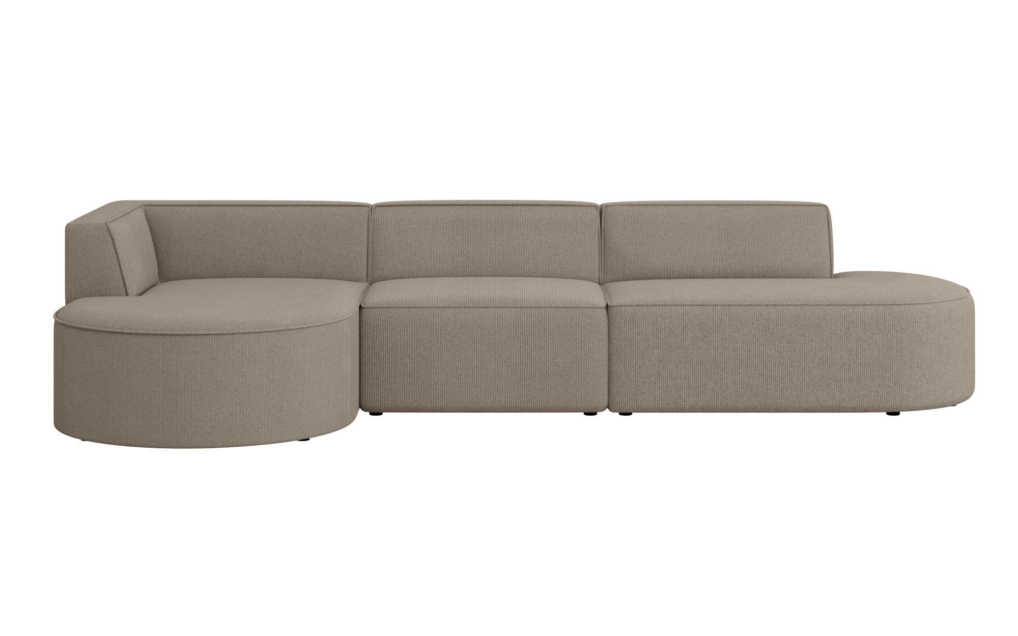andas Hoekbank EIVIND designerbank met ottomane rechts/links, B/D/H: 343/159/72 cm