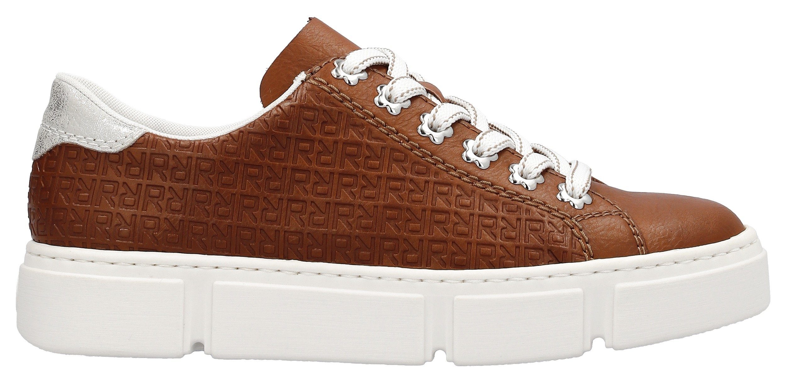 Rieker Plateausneakers Vrijetijdsschoen, veterschoen met zij-embossing, vrijetijdsschoen, lage schoen, veterschoen