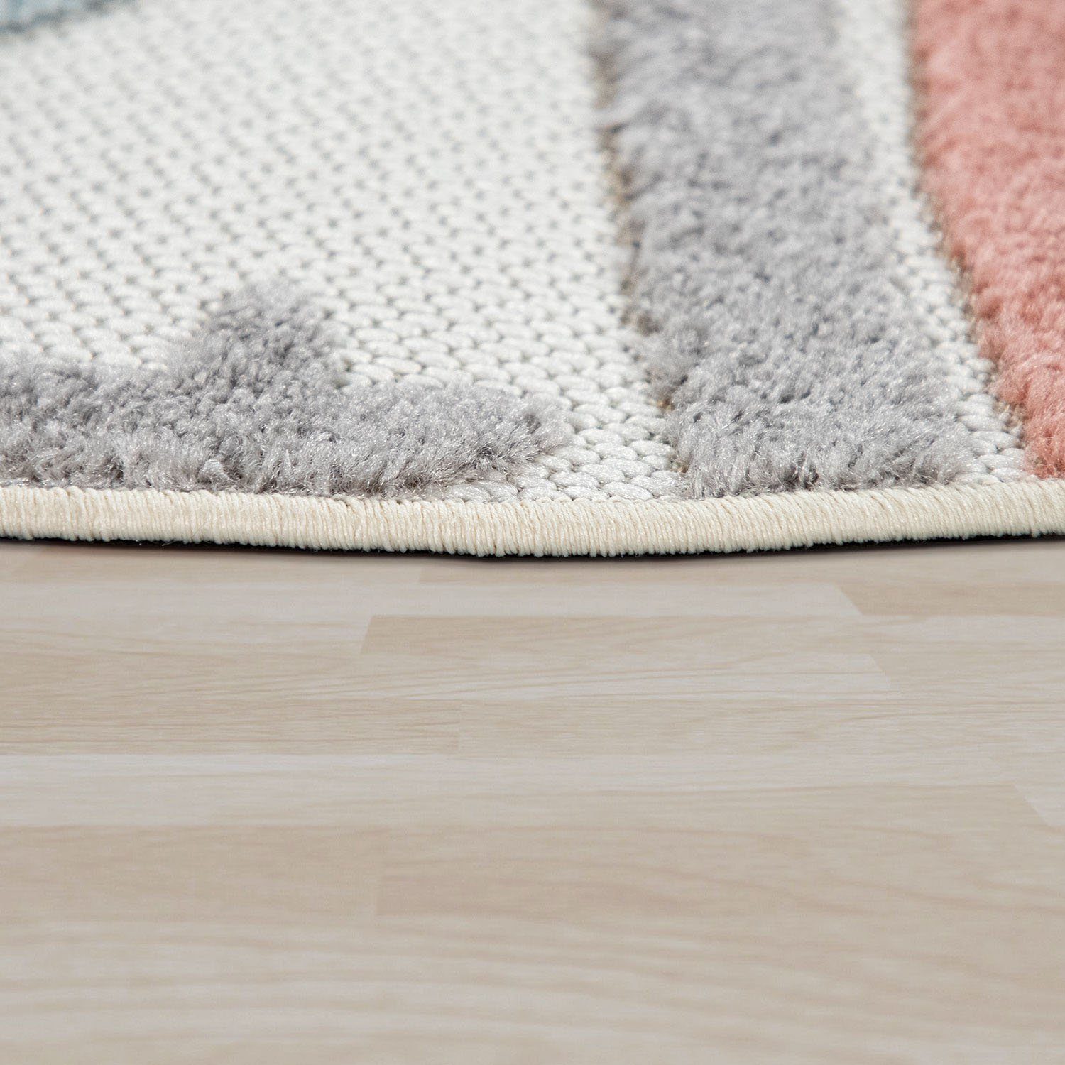 Paco Home Kindervloerkleed Tweet 462 Platweefsel, reliëfeffect, regenboog & sterren, geschikt voor buiten