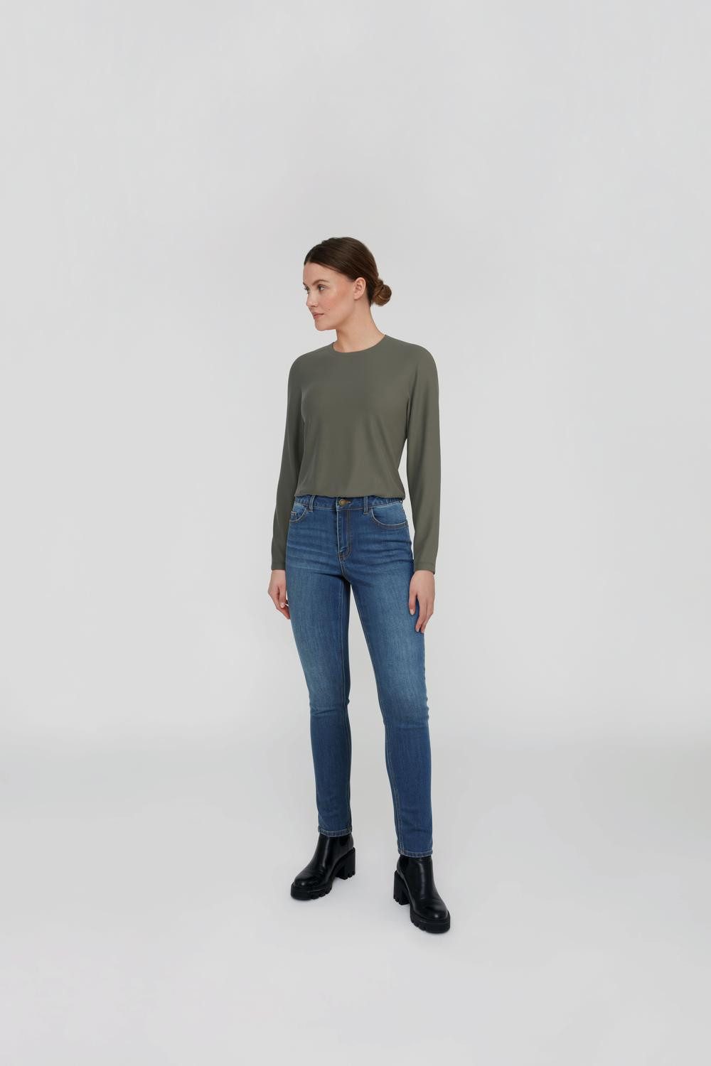 Vila Shirt met lange mouwen VIALEXIA O-NECK L S TOP NOOS