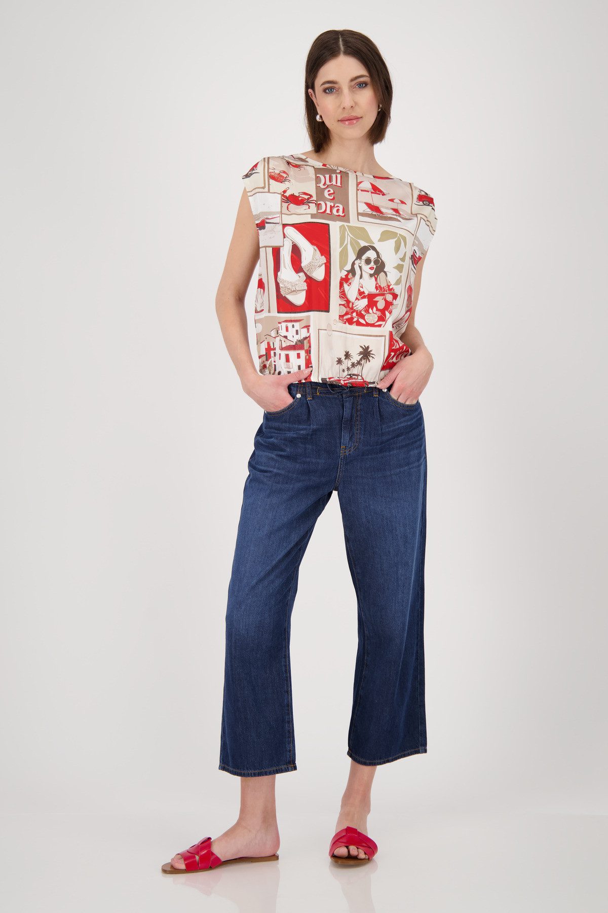Monari Blouse zonder sluiting met all-over print