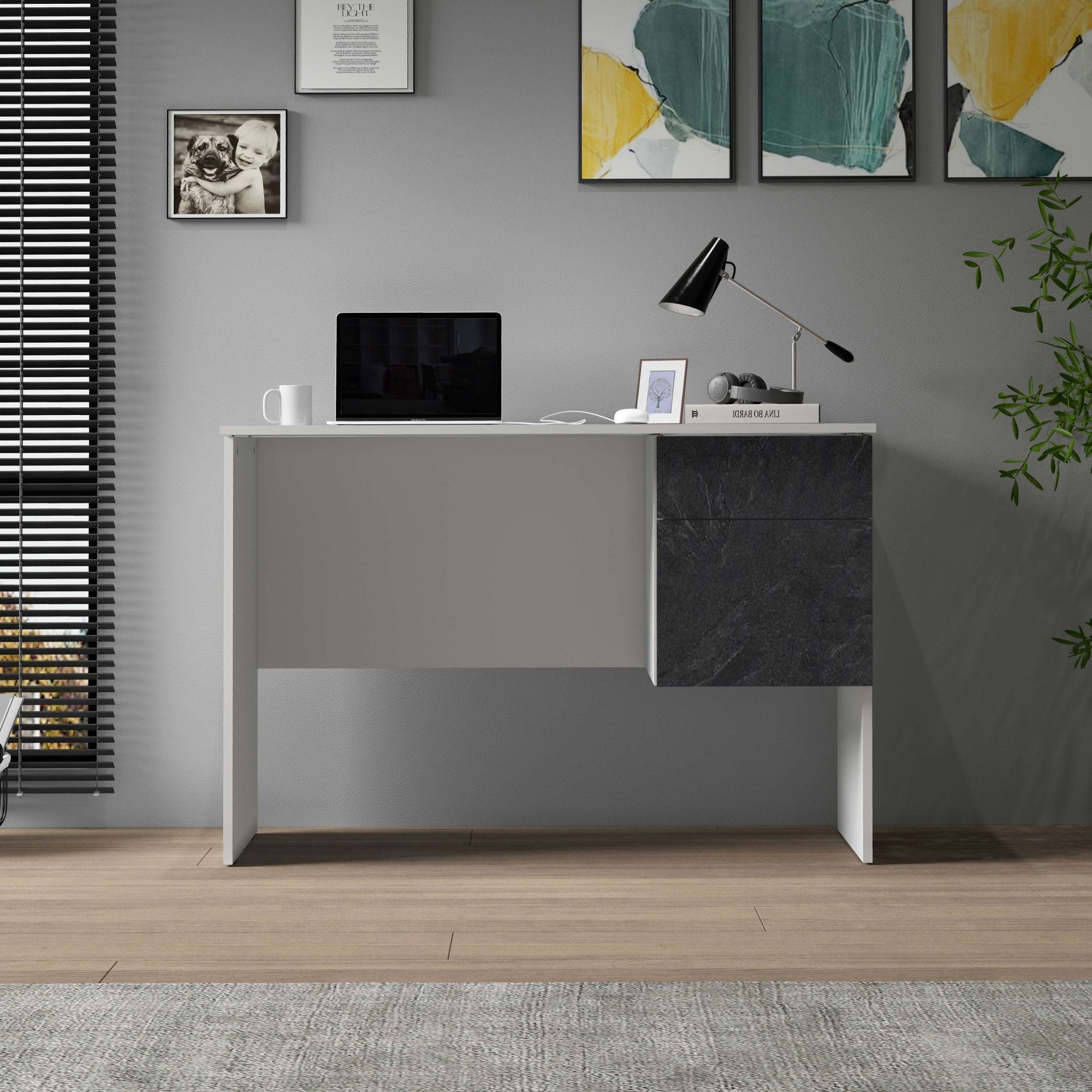 INOSIGN Bureau Coro, kleine computertisch, bureautafel met 1 deur & 1 lade, breedte 110 cm, made in italy