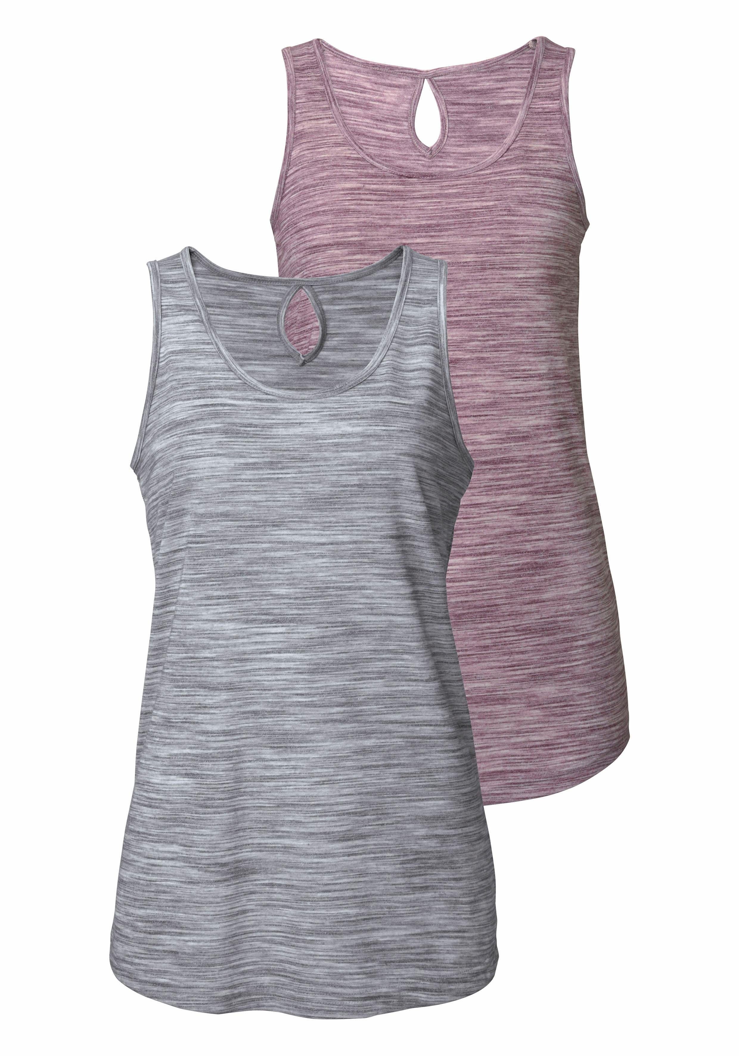 Beachtime Tanktop Met structuureffect in een gemakkelijk te onderhouden kwaliteit (Set van 2)