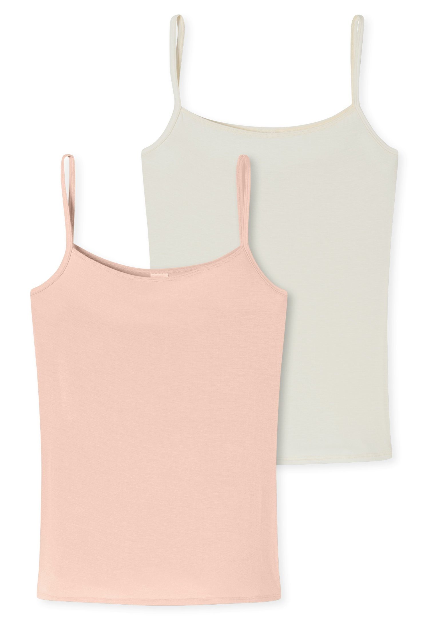 Schiesser Top met spaghettibandjes Modal Essentials met hals- en armopening met fijne afwerking (Set van 2) dames spaghettitops maat 48 (4XL) roze